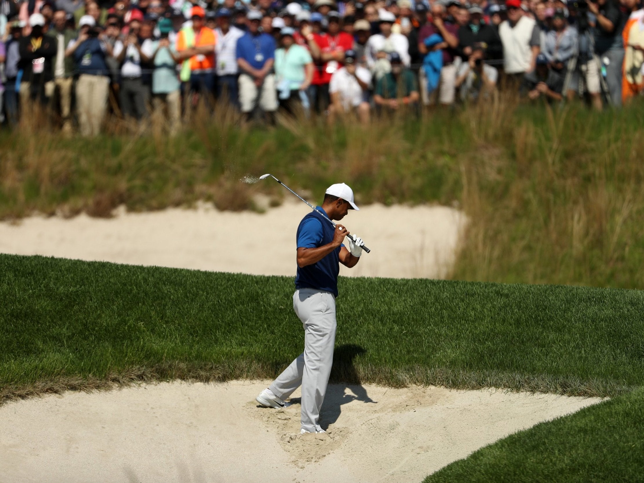 Tiger Woods struggled in his first round since claiming victory at Augusta (Getty)