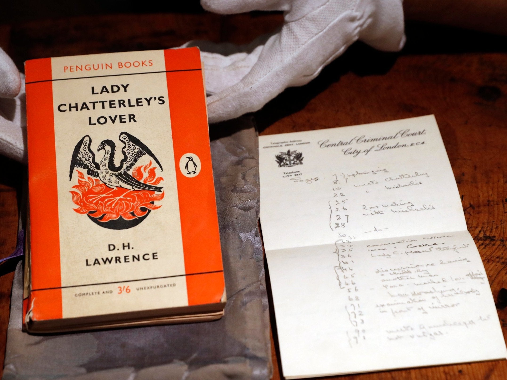 A copy of D.H Lawrence's book 'Lady Chatterley's Lover' that was the judge's personal version used in the infamous 1960 obscenity trial