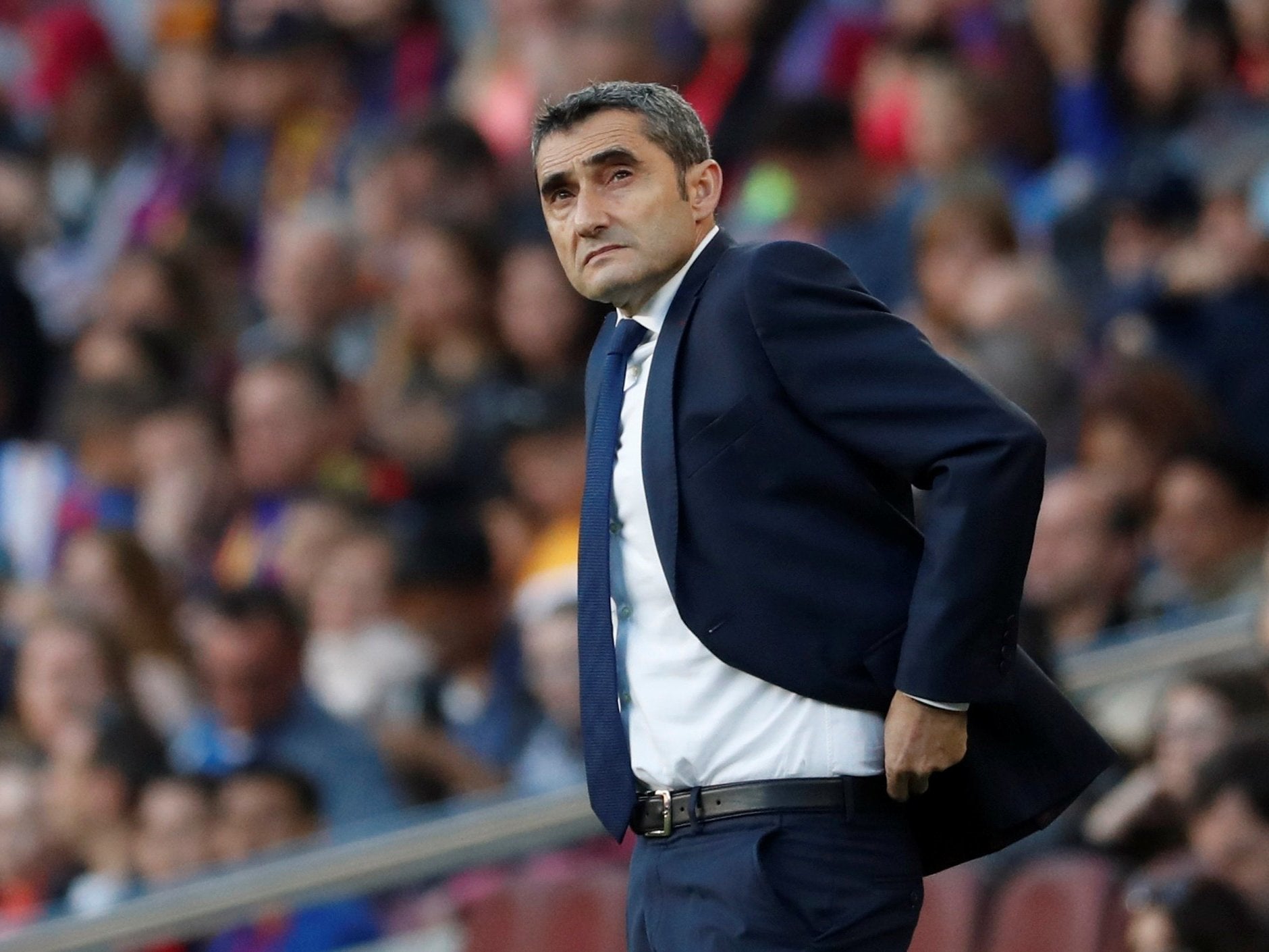 Ernesto Valverde’s position came under scrutiny after defeat to Liverpool