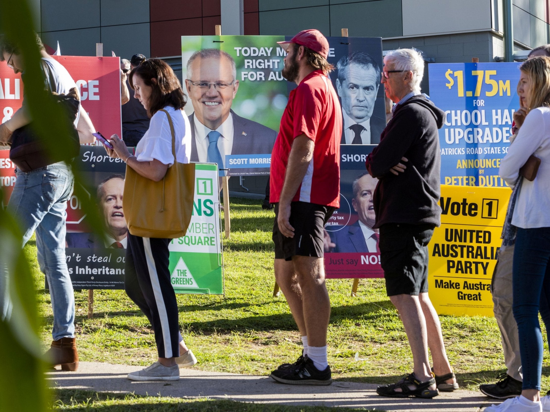 People voting in the seat of Dickson in Brisbane, Queensland