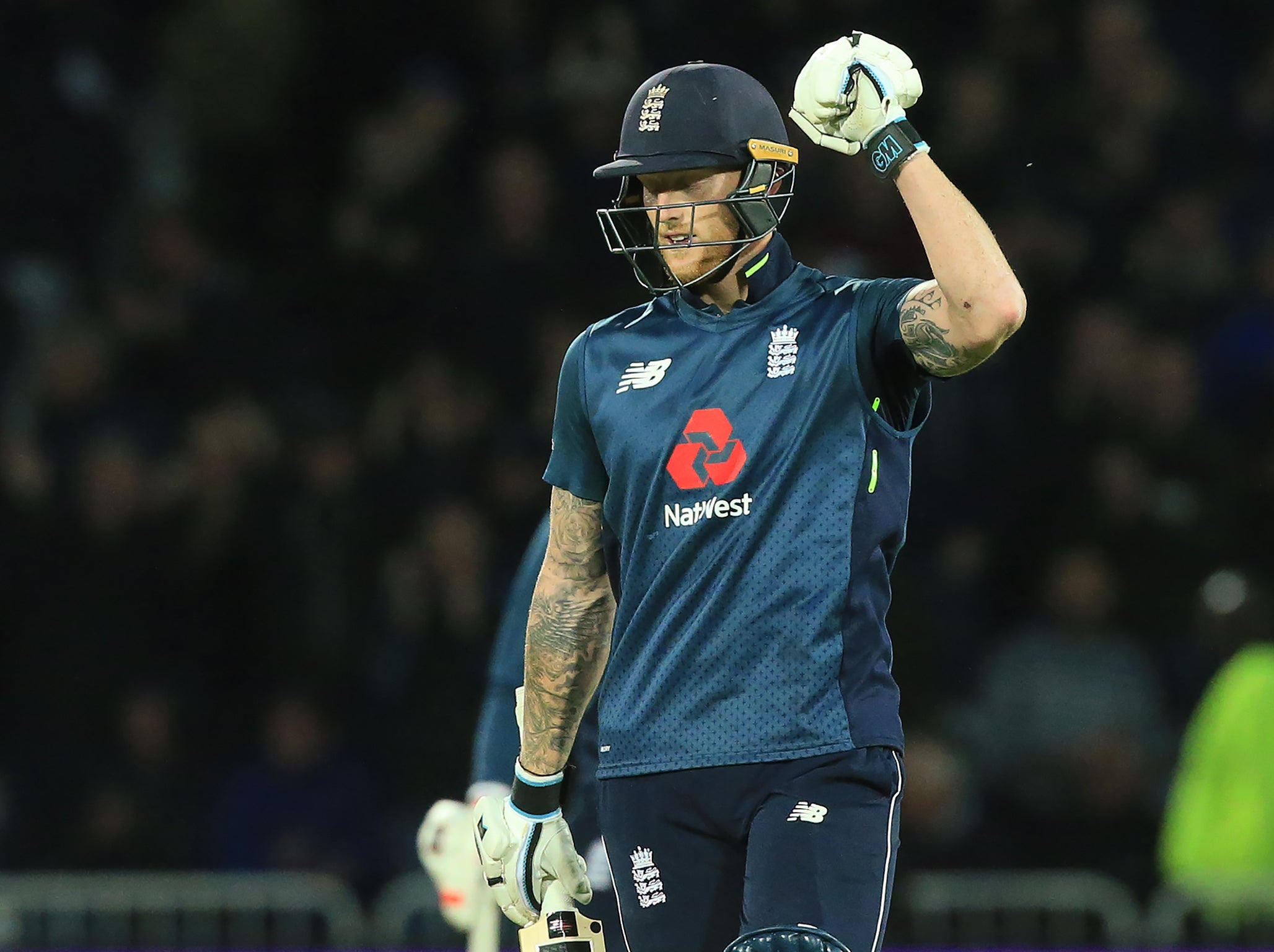 Ben Stokes celebrates as England beat Pakistan