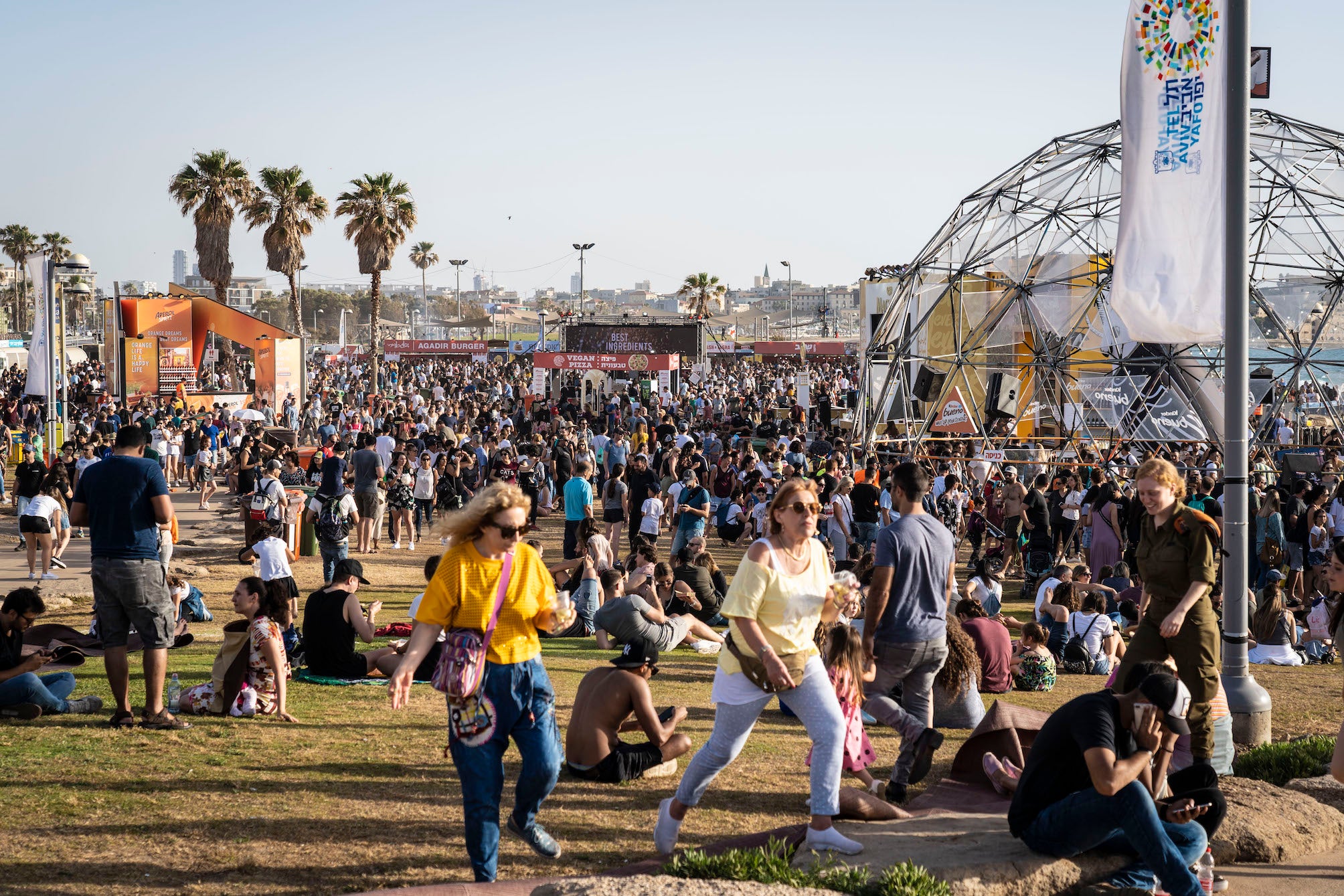 Thousands party at the Eurovision village in Tel Aviv