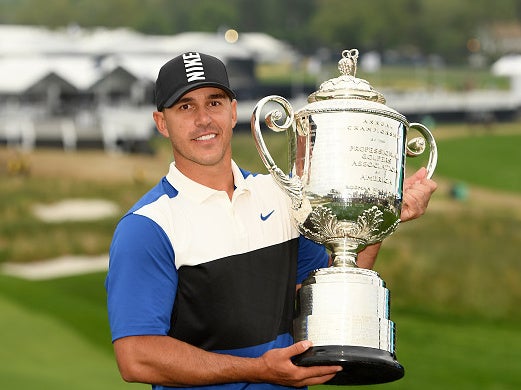 Brooks Koepka with the US PGA trophy