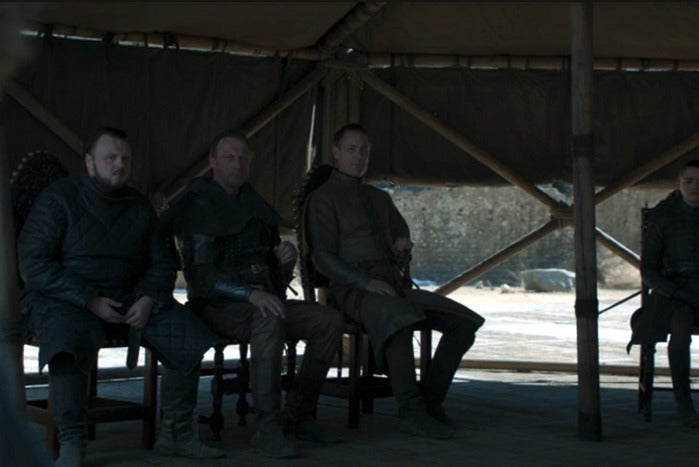 A water bottle was spotted by Samwell Tarly's leg in Game of Thrones