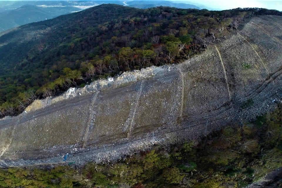 What is left of the ski slope carved through the Gariwang Forest (Getty)