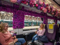 Train passengers treated to floral display for Chelsea Flower Show