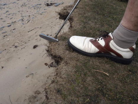 The fairway being eroded inland at Royal North Devon Golf Club