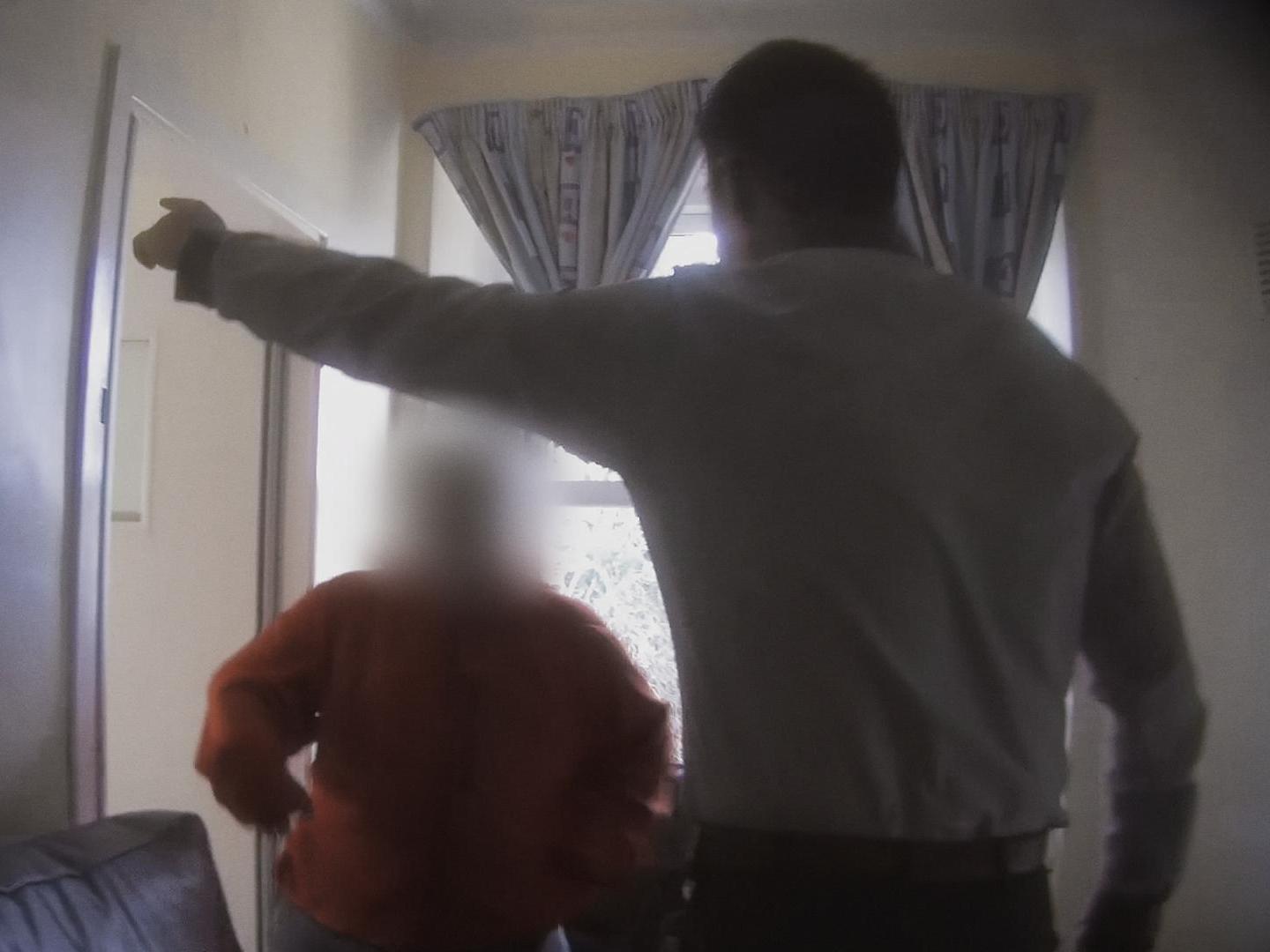 Staff were filmed threatening and taunting a patient who spoke back to them after they pulled down one of his posters