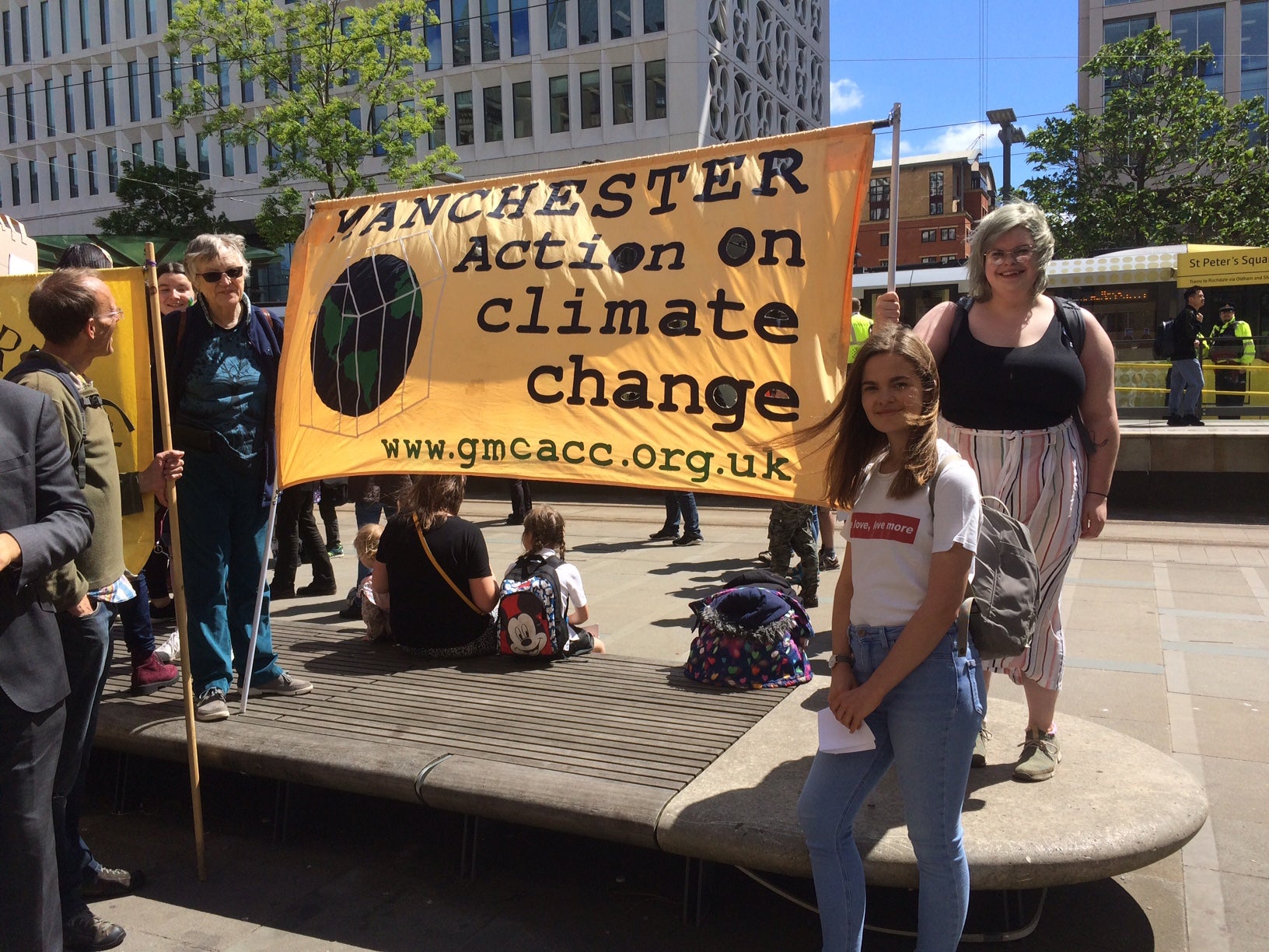 Student protesters turn out to make their point on a sunny Friday afternoon in Manchester