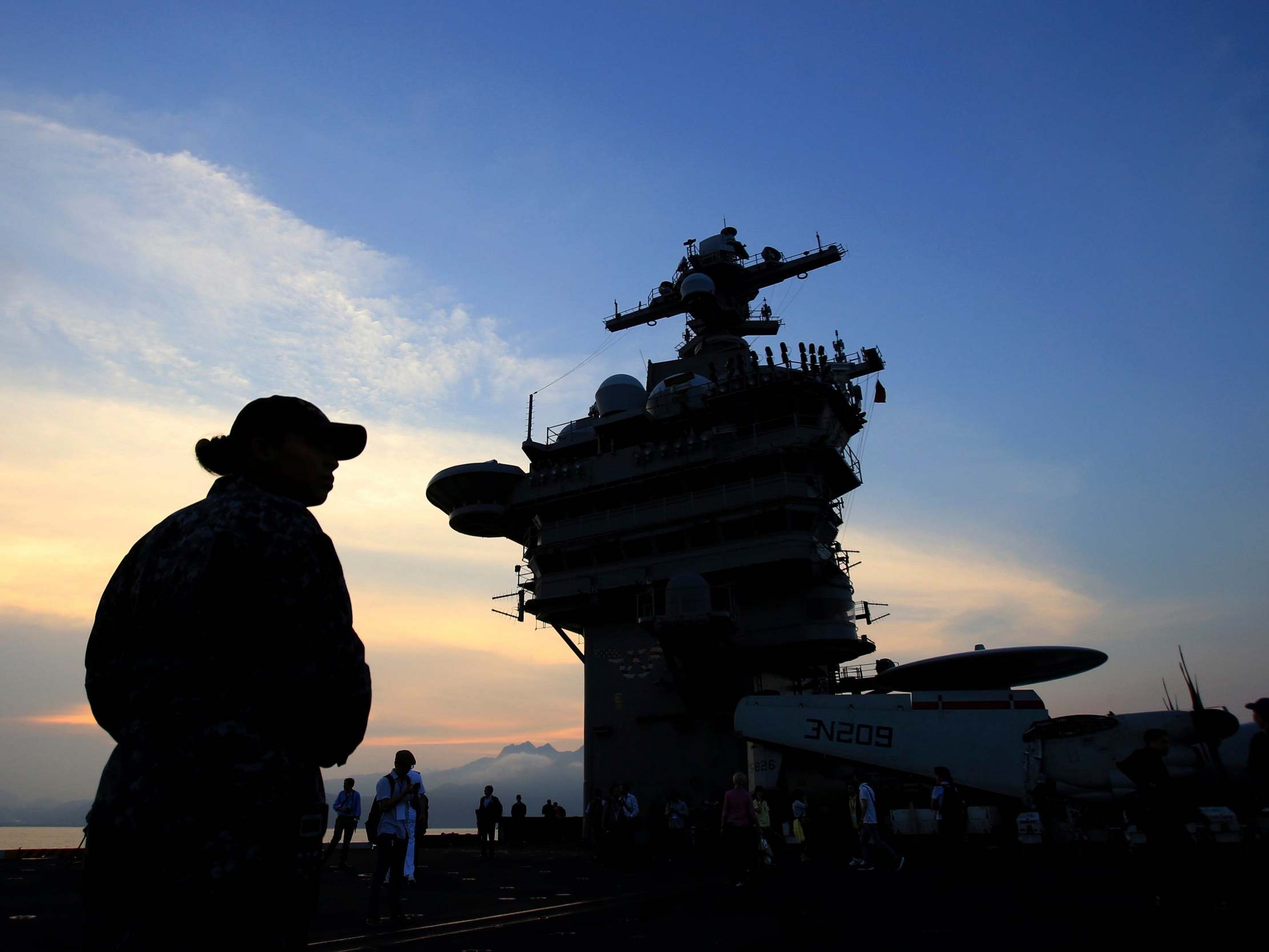 USS Carl Vinson docked in Vietnam. Stephen Kellogg served on board between 2016 to 2018