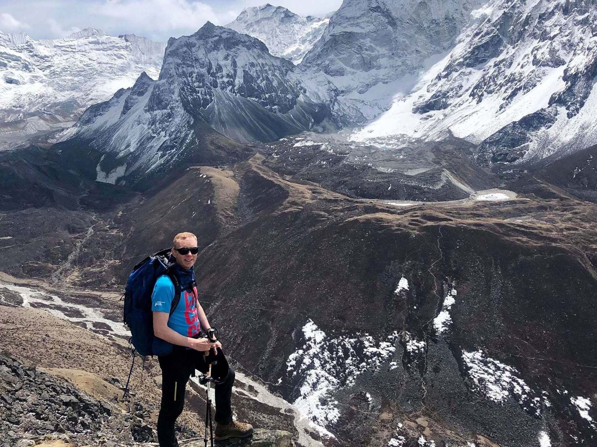 Robin Haynes Fisher on his way to climb Mount Everest