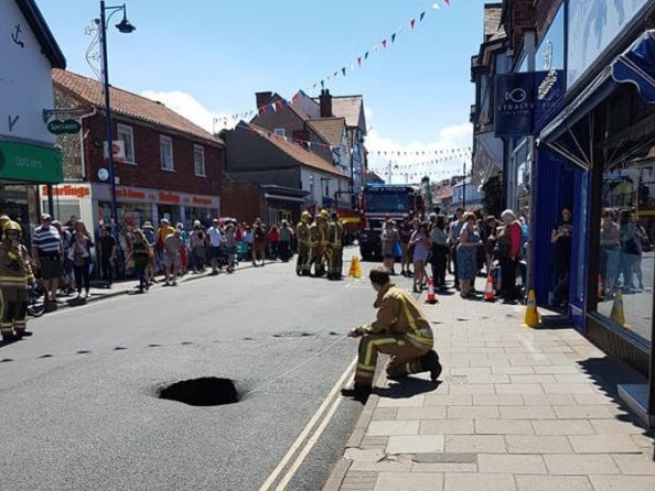 Sinkhole emerges on Sheringham High Street