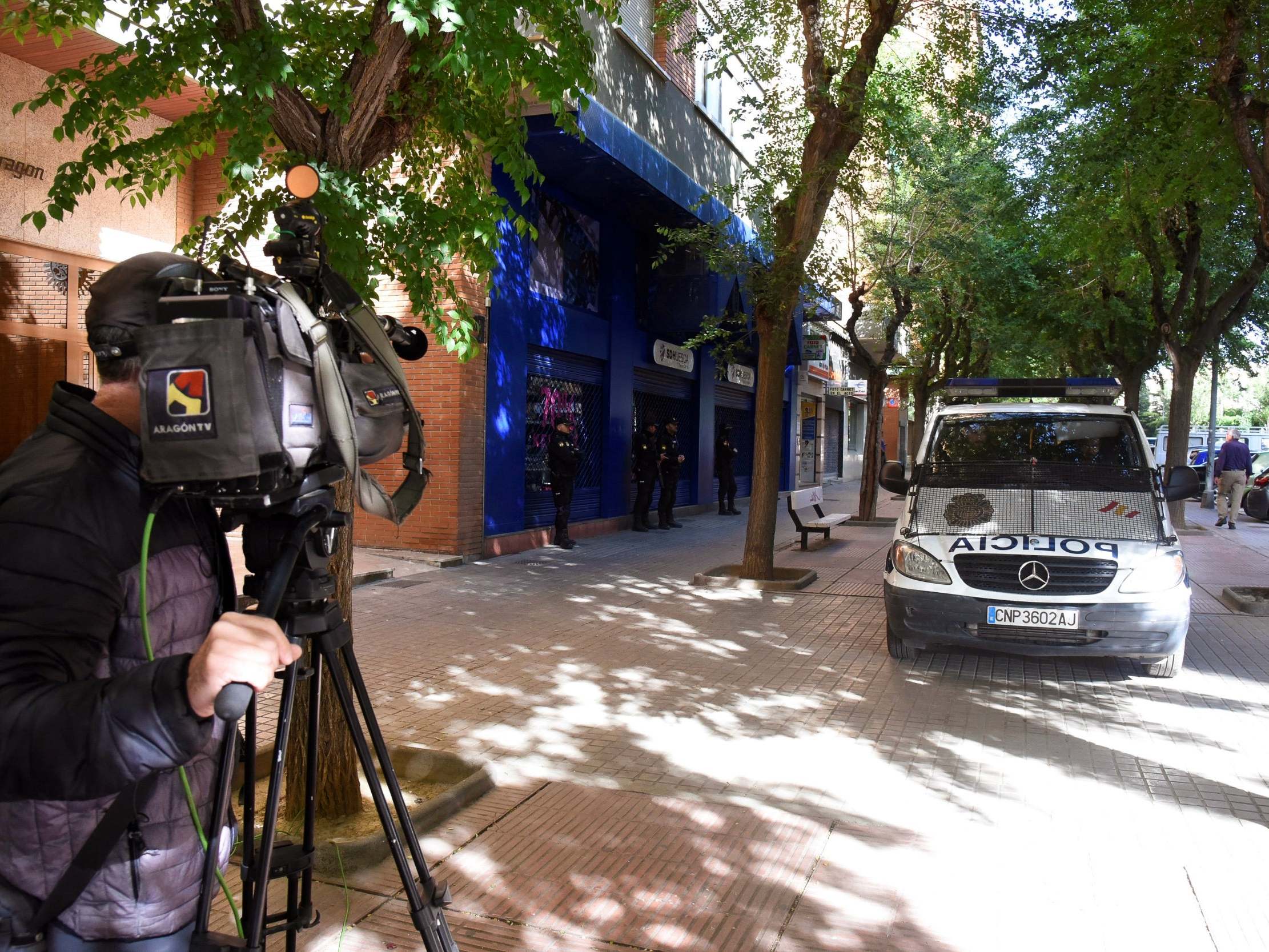 Police raided Huesca around 8.30am on Tuesday morning