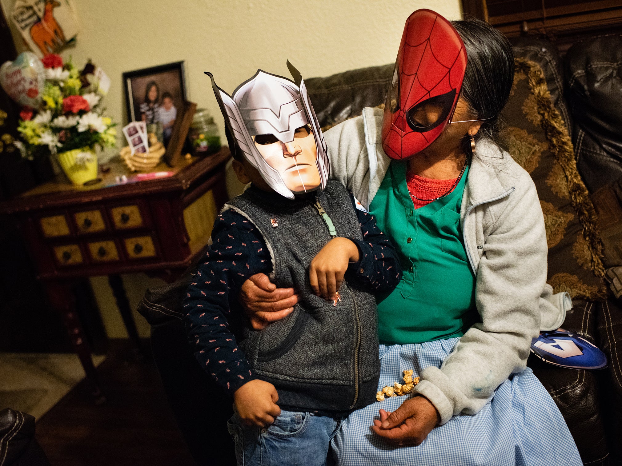 Romero Leon plays with her grandson Andrew