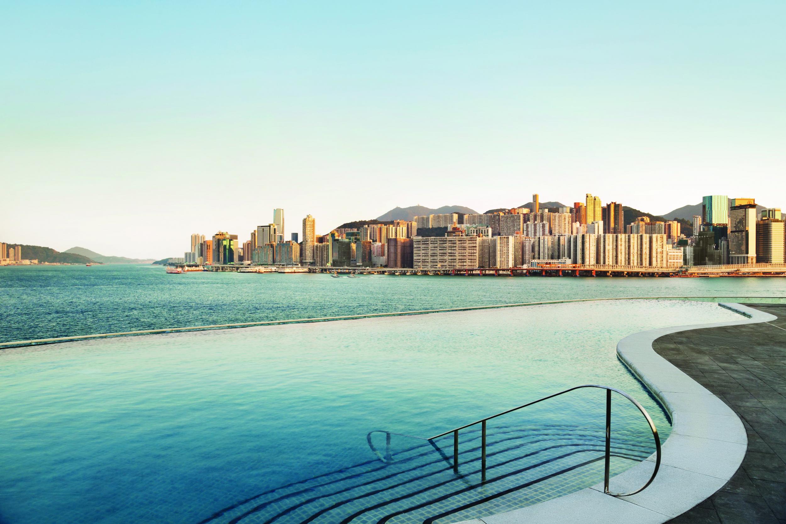 Admire the view from the Kerry Hotel's infinity pool