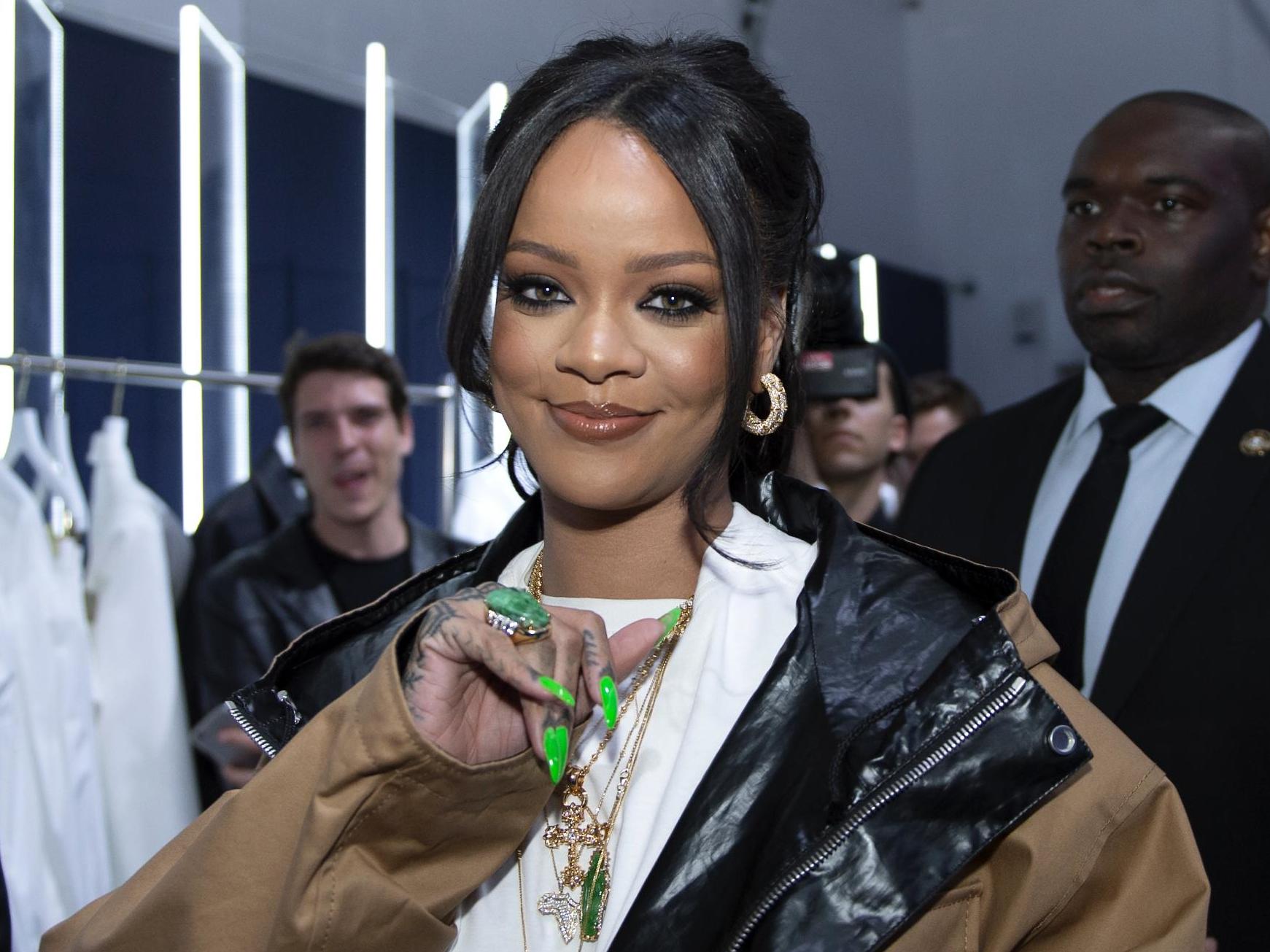 Shining bright: Rihanna at the Fenty launch in Paris last week (Getty)