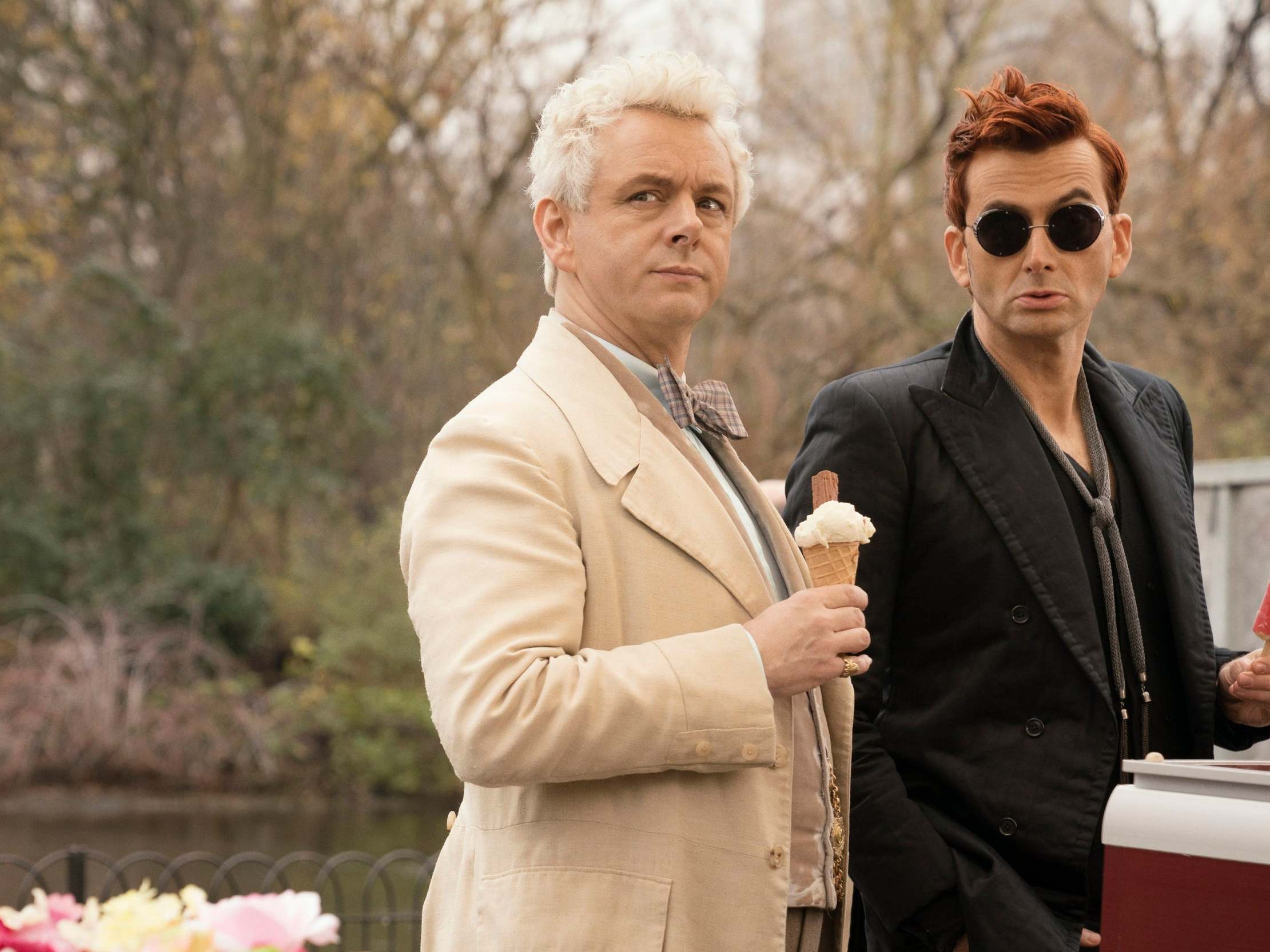 Friends Sheen and David Tennant in ‘Good Omens’