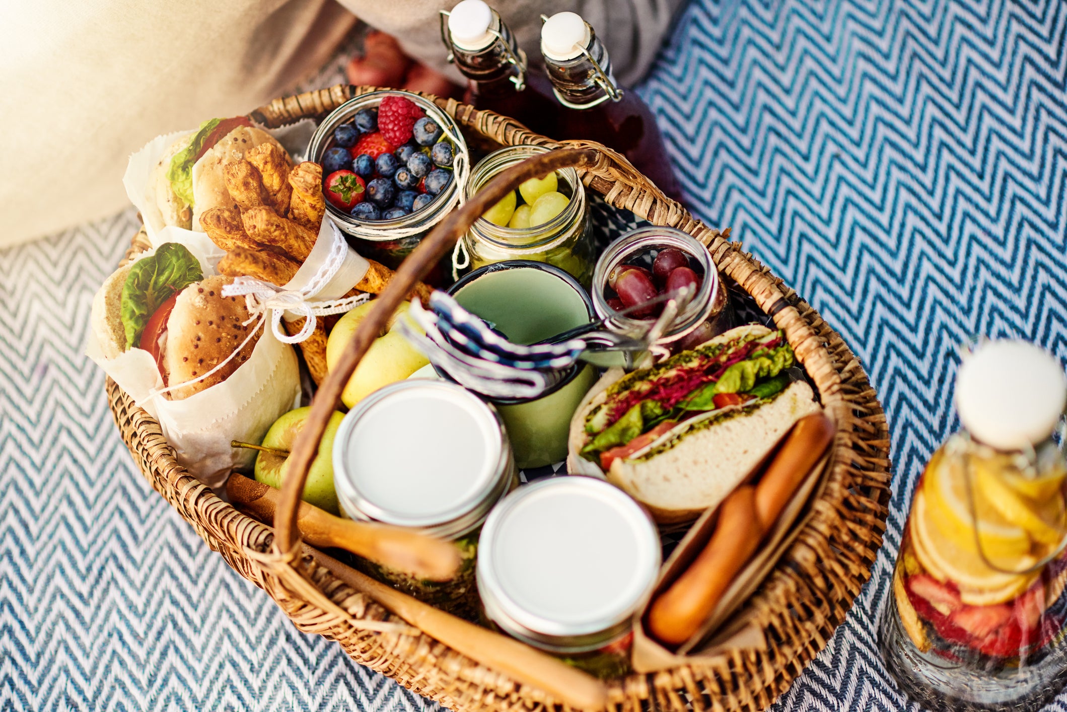 Shot of food at a picnic setting