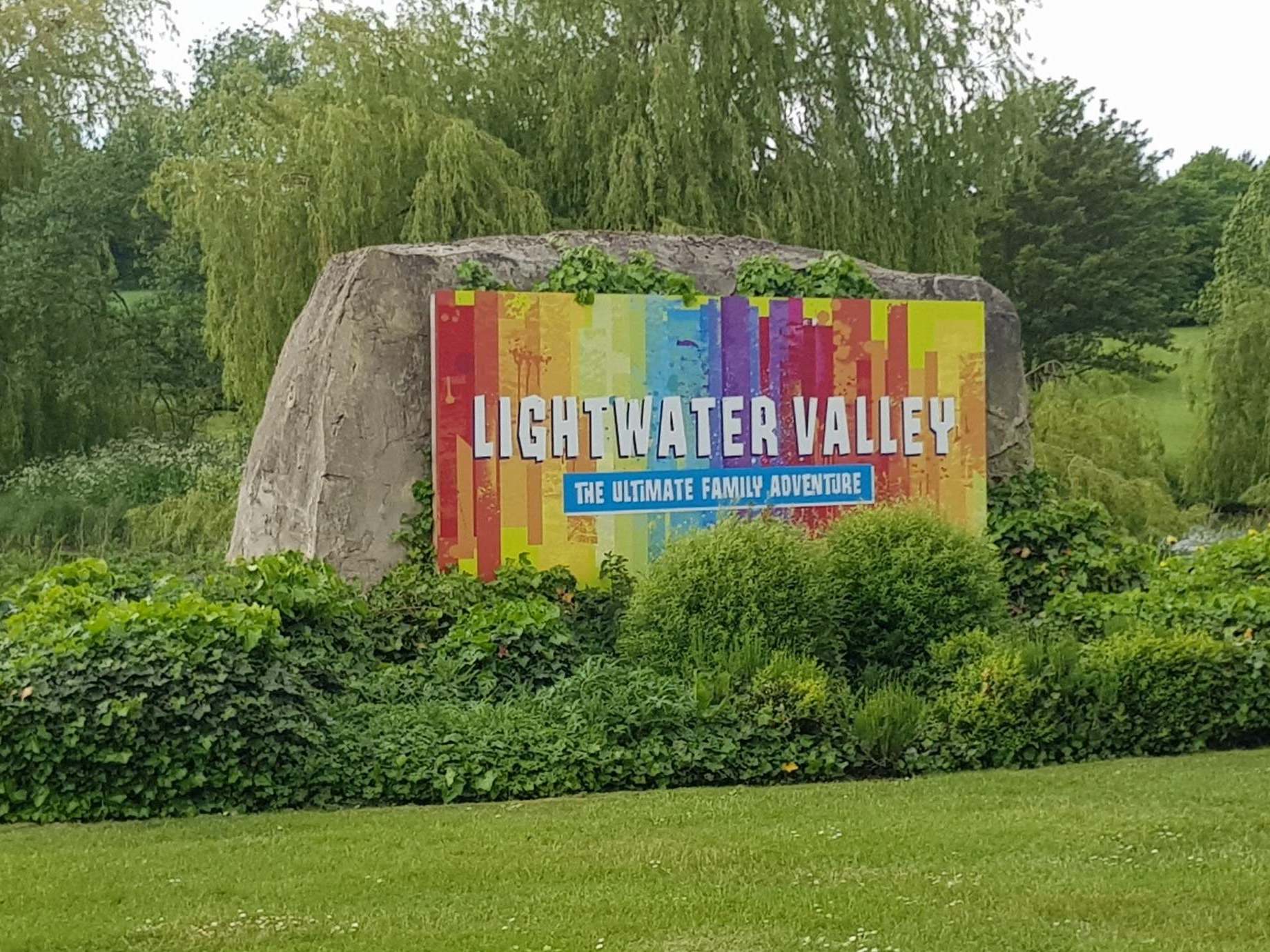 The sign outside Lightwater Valley theme park in North Yorkshire, as a child has been airlifted to hospital after falling from the Twister rollercoaster.