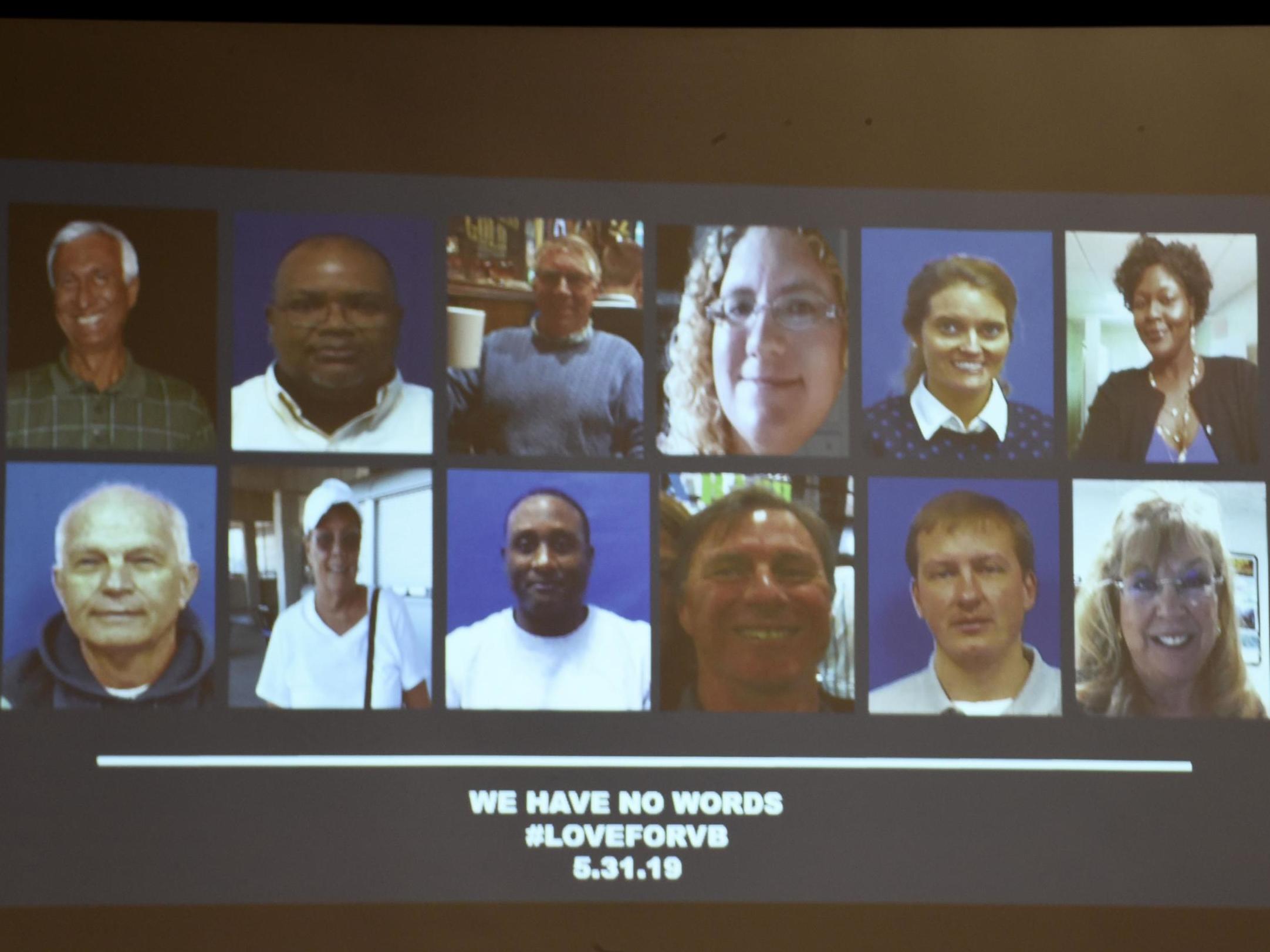 Pictures of the 12 victims were shown at a press conference (AFP/Getty)