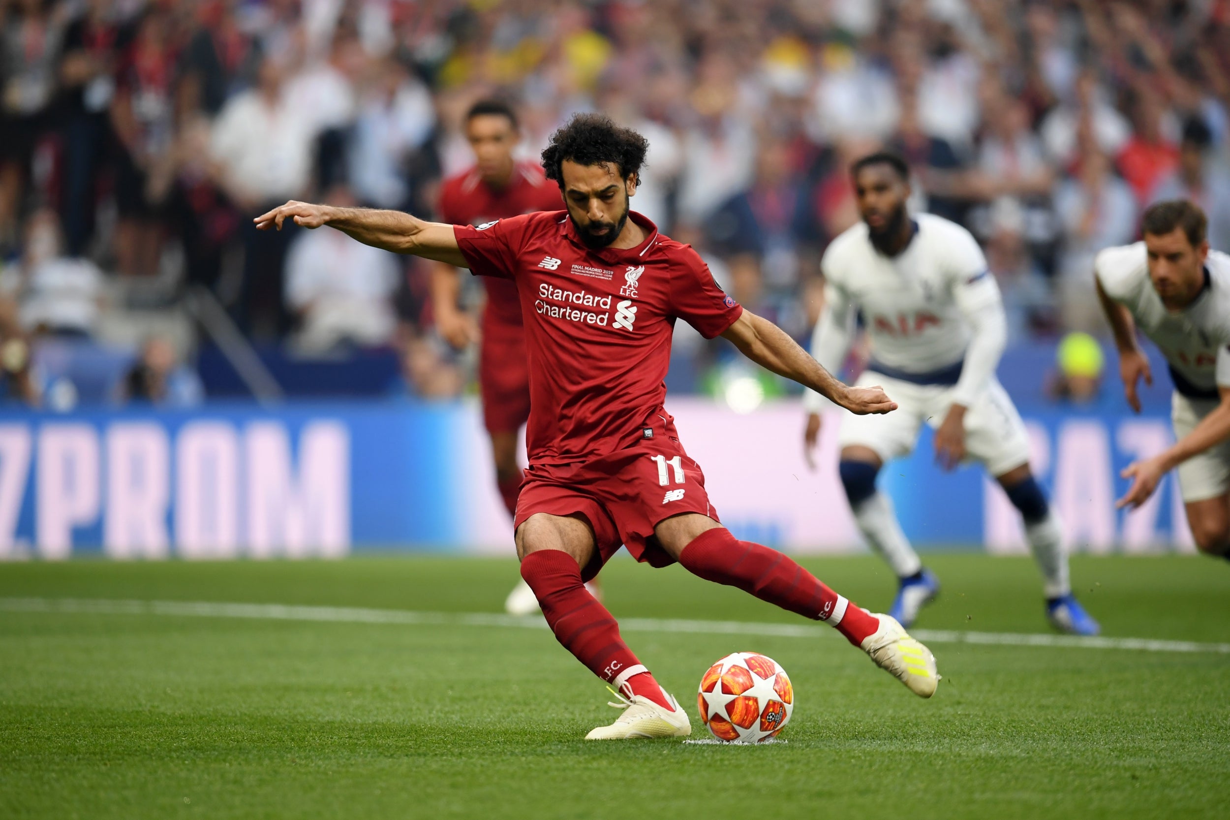 Salah scores from the spot (Getty)