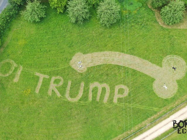 Ollie Nancarrow has etched the image into his lawn