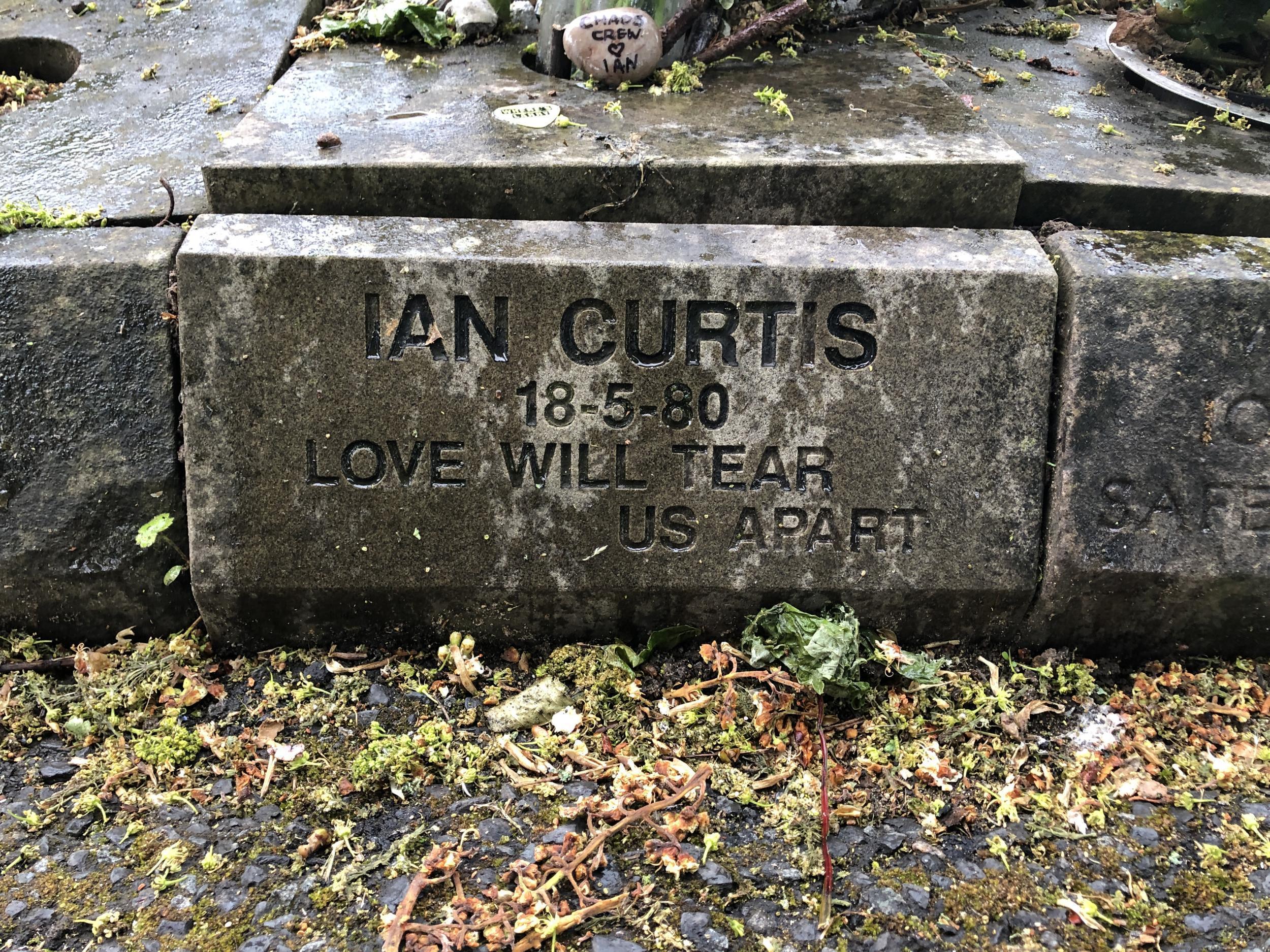 The memorial stone of the Joy Division singer – a replacement for the original stolen 11 years ago