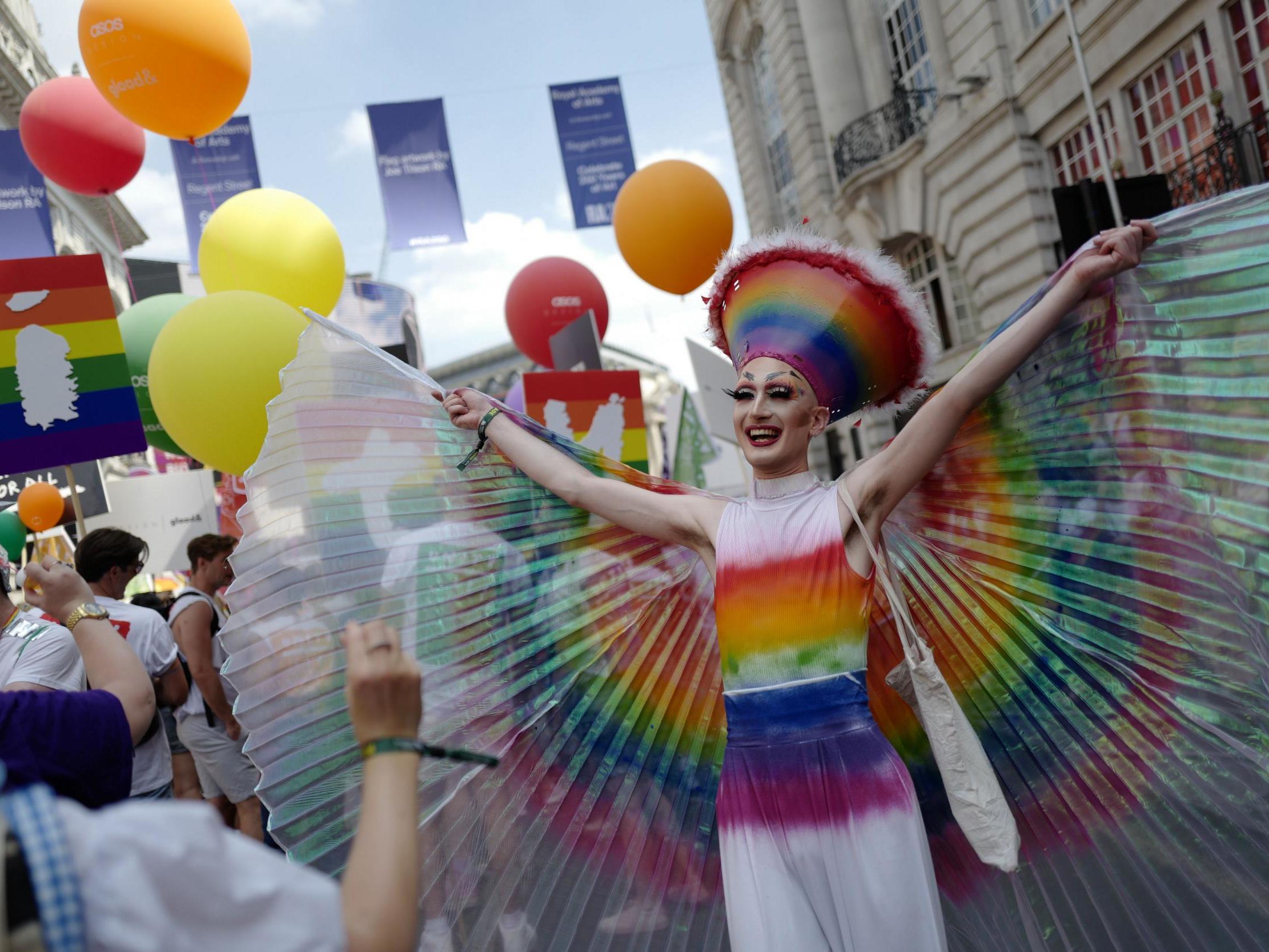 Revellers at last year’s Pride march in London (AFP/Getty Images)