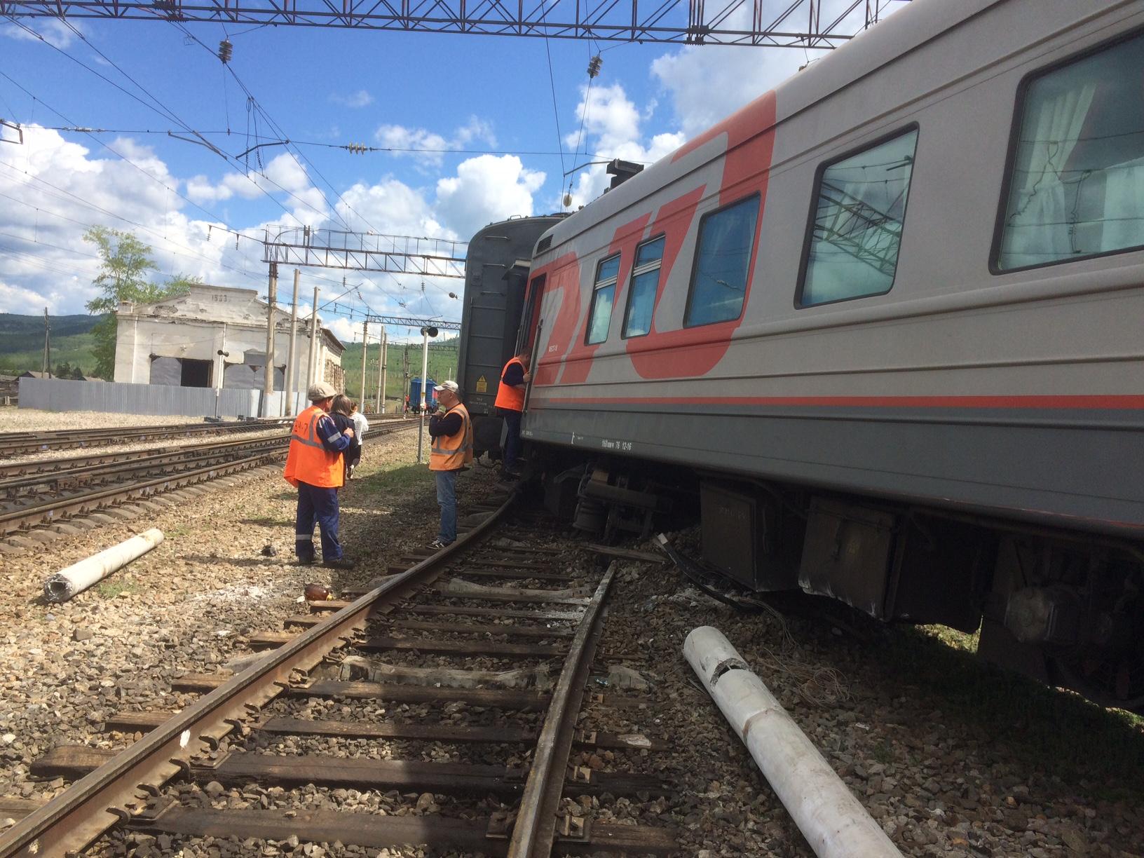 Off line: one of the derailed carriages on Russian Railways' Train Number 8