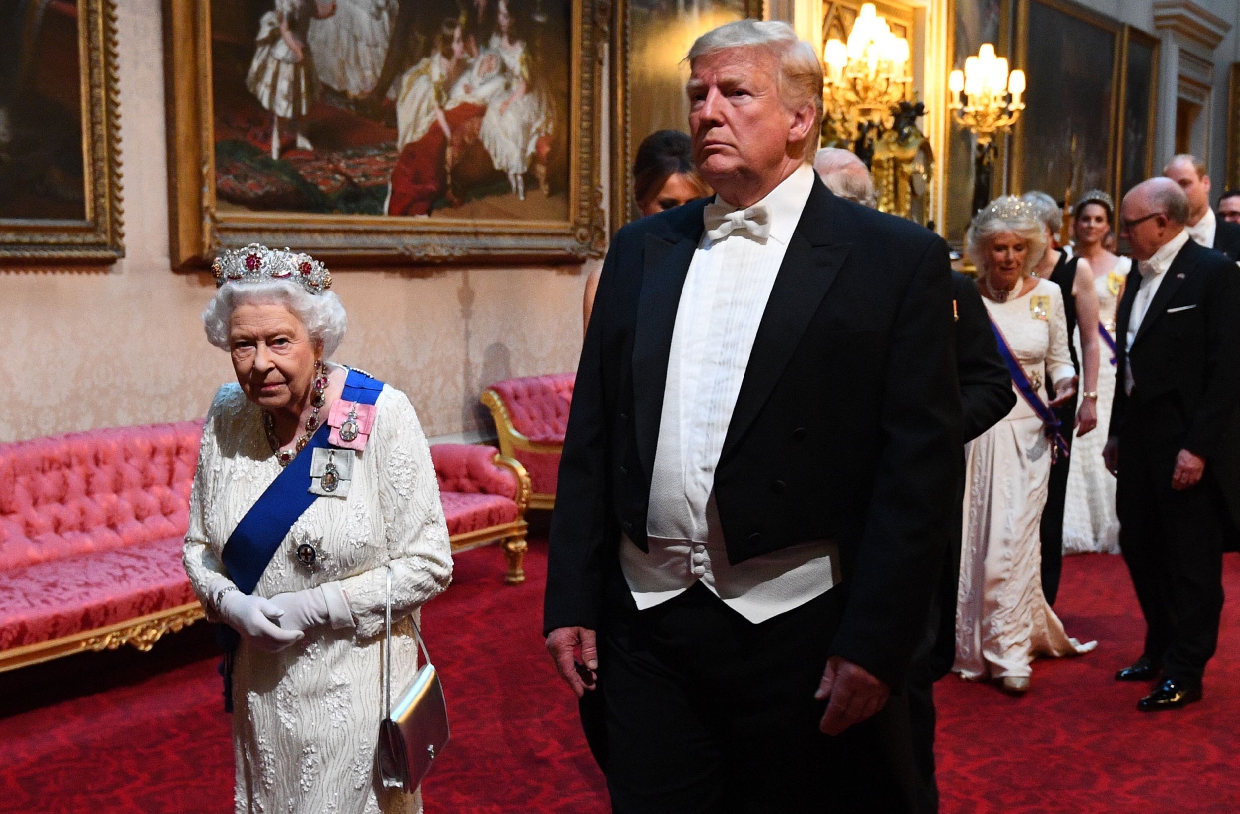 Queen Elizabeth II and President Trump at state banquet in June