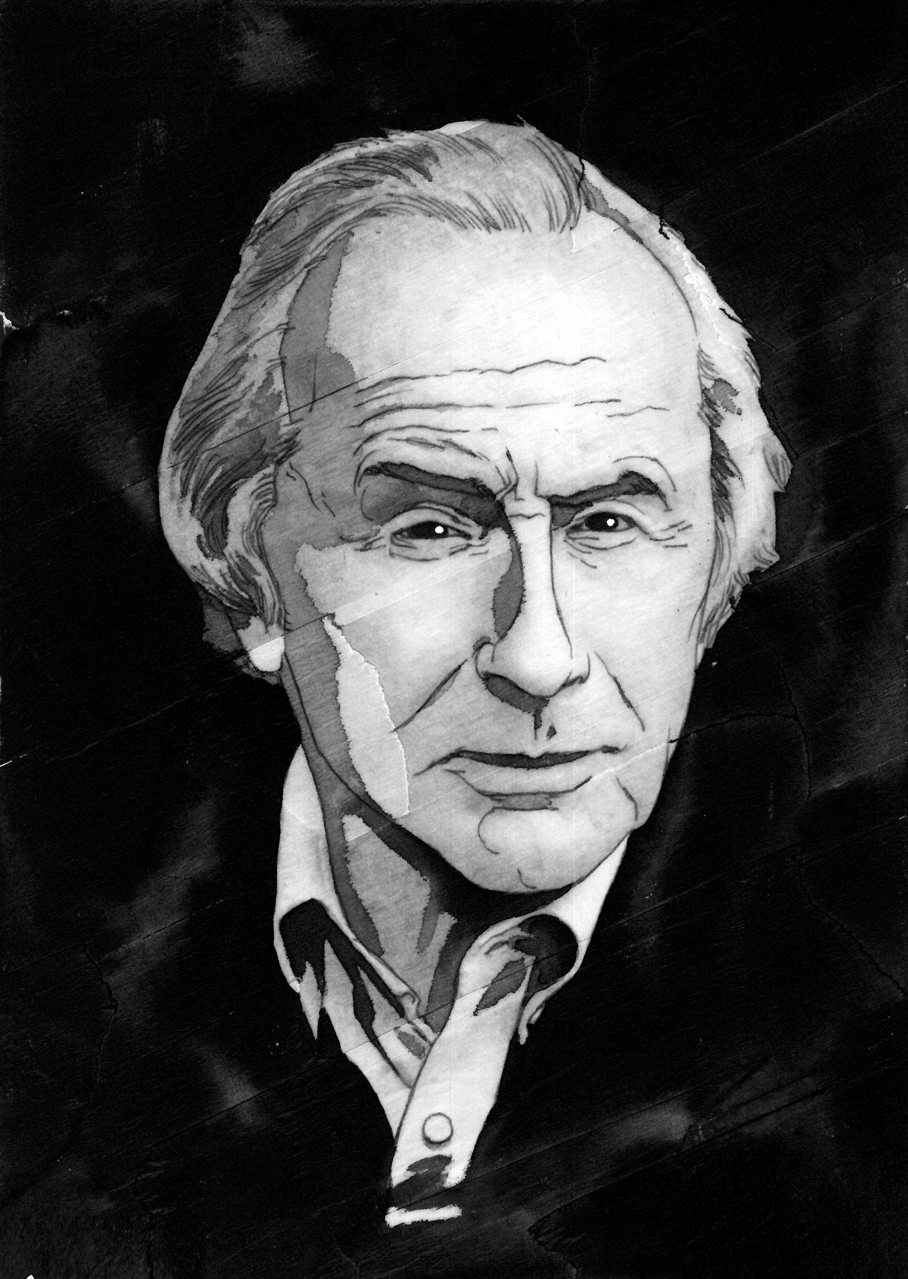 A drawing of Jackie Stewart by the artist whose work is in Will Buxton’s book