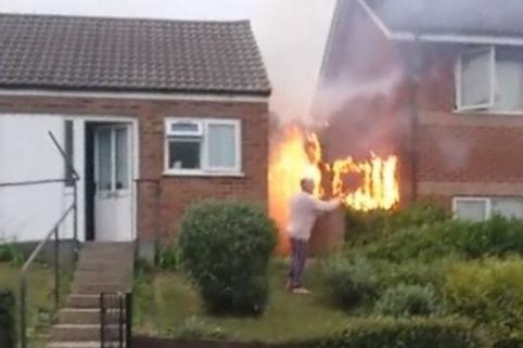 Neighbours blame each other for fence fire in Chatham, Kent