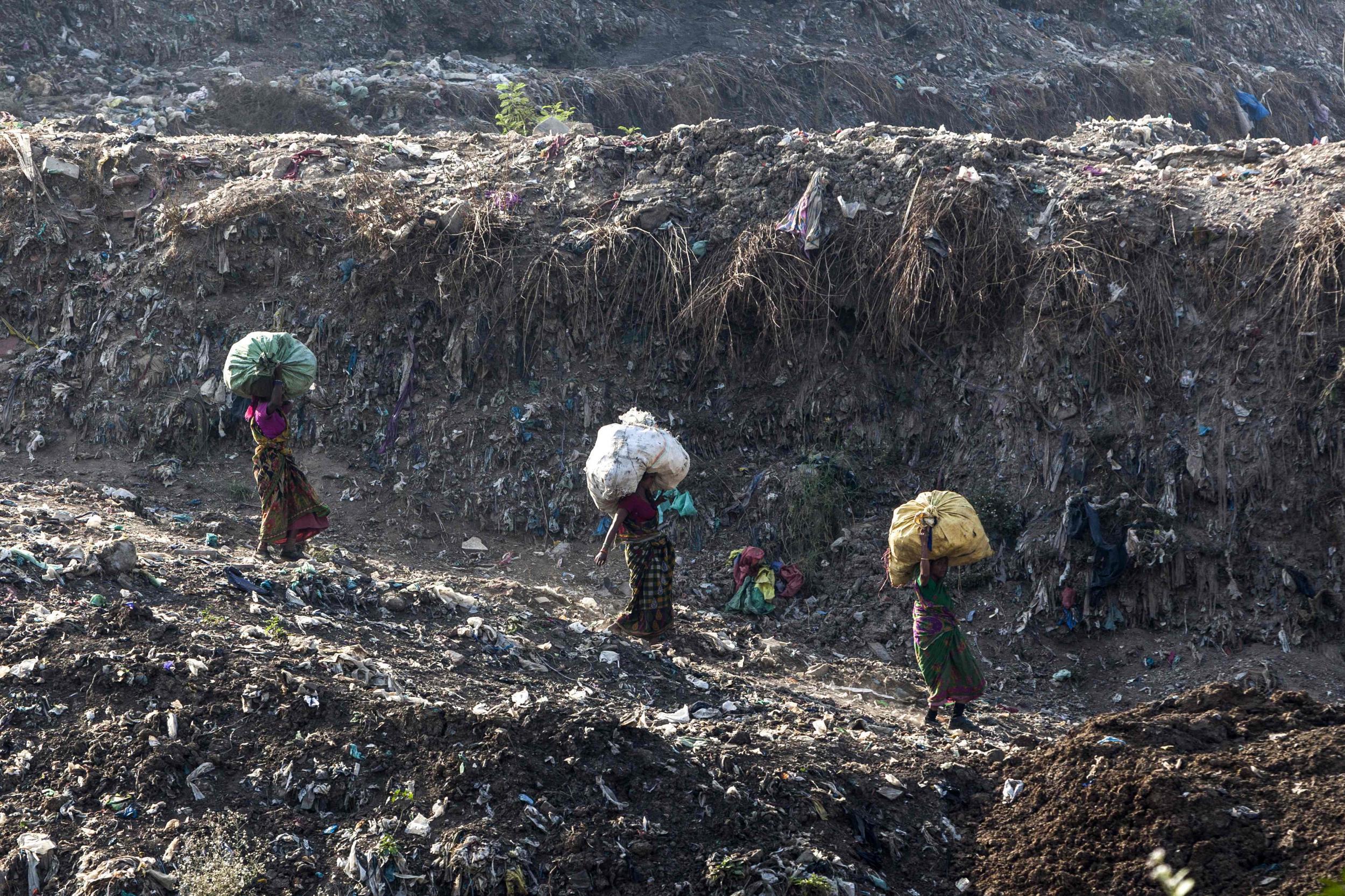 The rubbish dump is already 65m high and will be taller than the 73m Taj Mahal next year