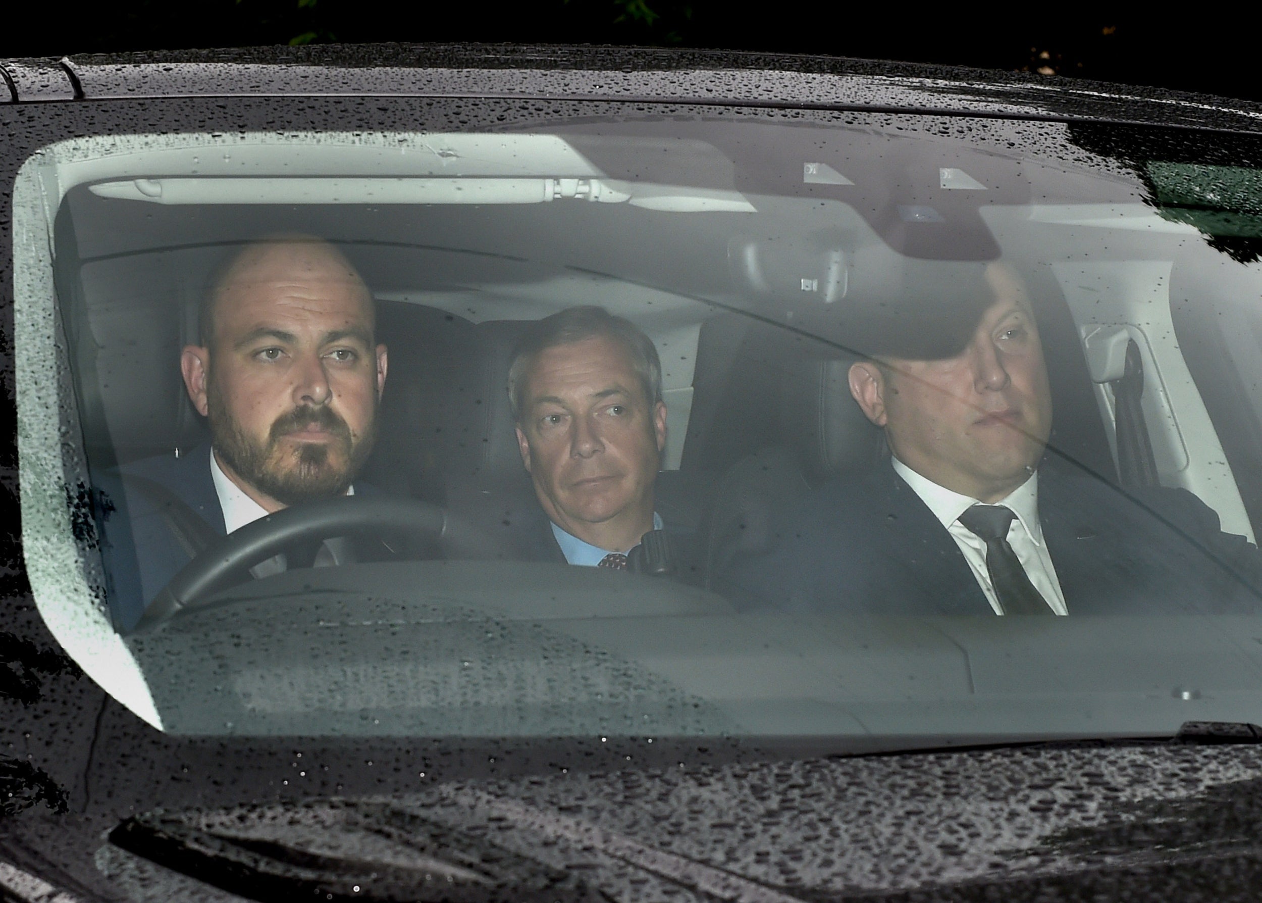 Nigel Farage arriving at Winfield House, residence of the US ambassador, to meet President Donald Trump