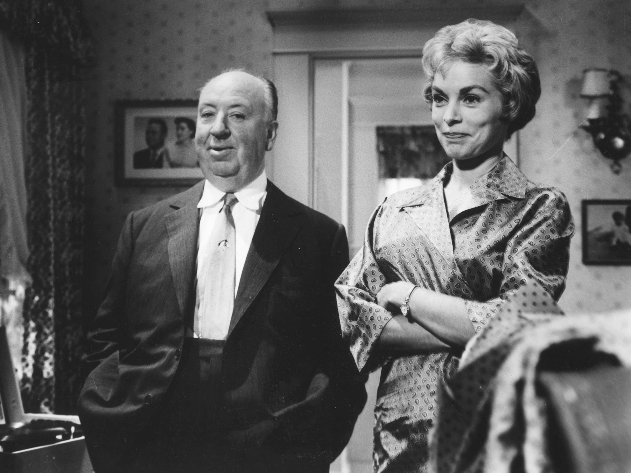Alfred Hitchcock and Janet Leigh pictured on the set of ‘Psycho’