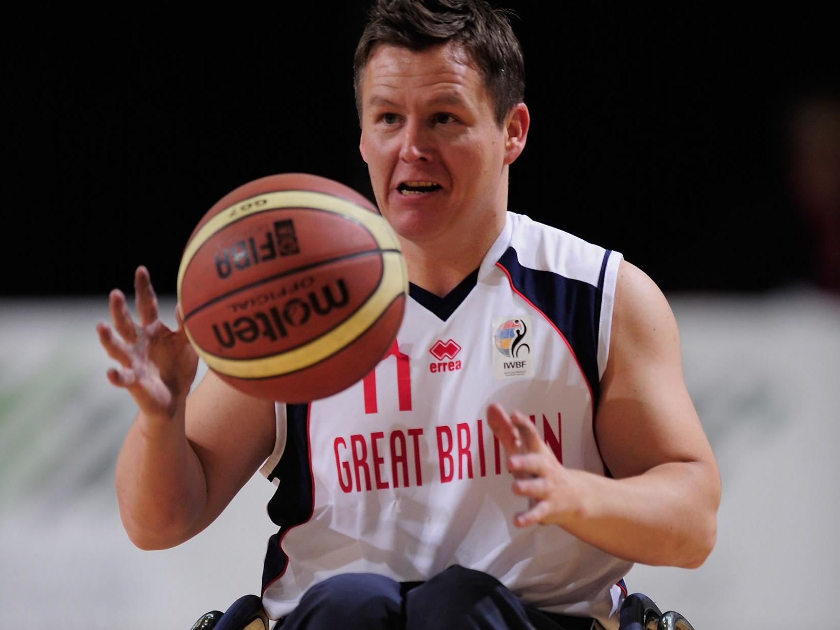 Matt Byrne at a Paralympic World Cup match in Manchester in 2011