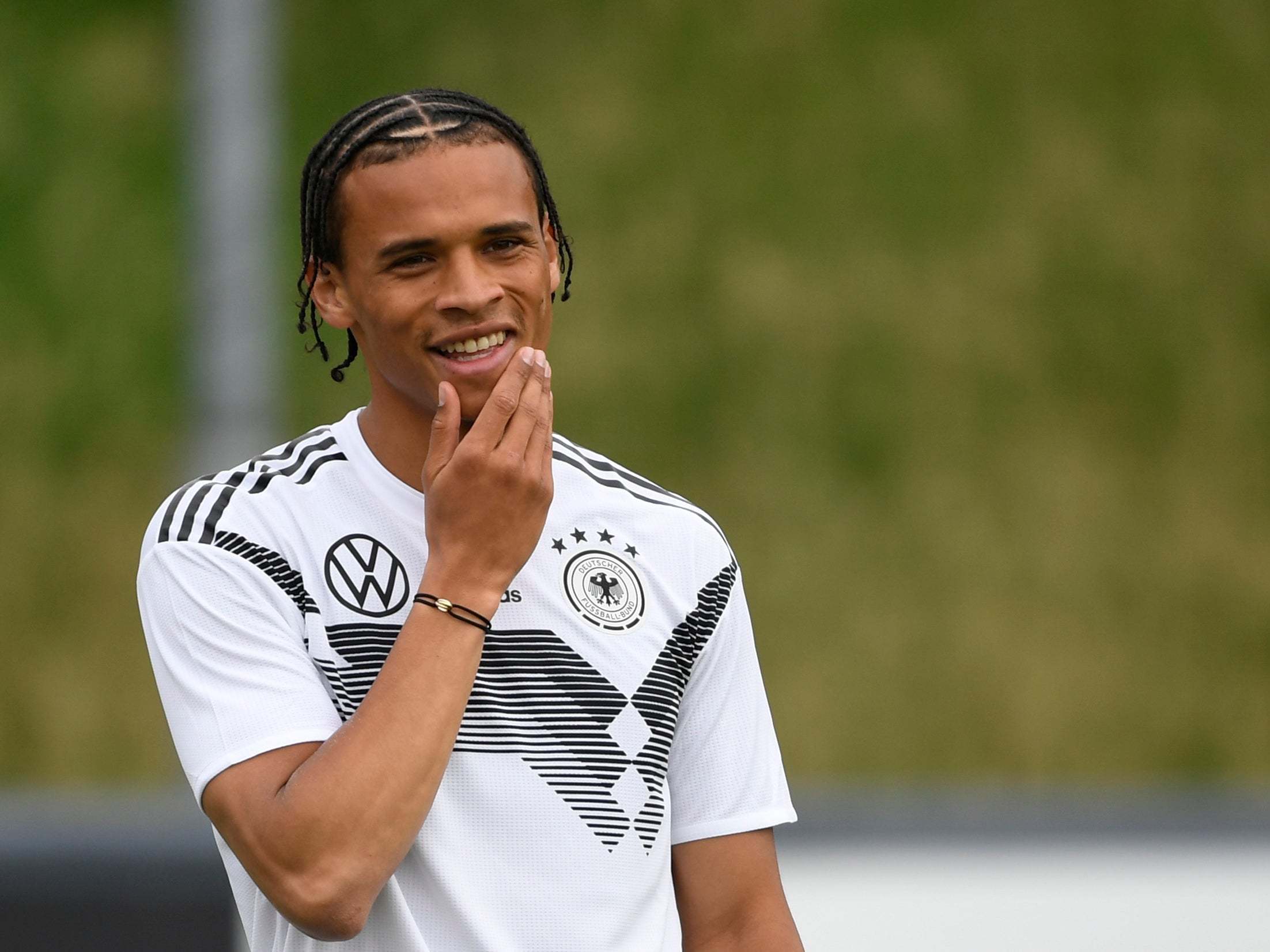 Germany's Leroy Sane is pictured during a training session