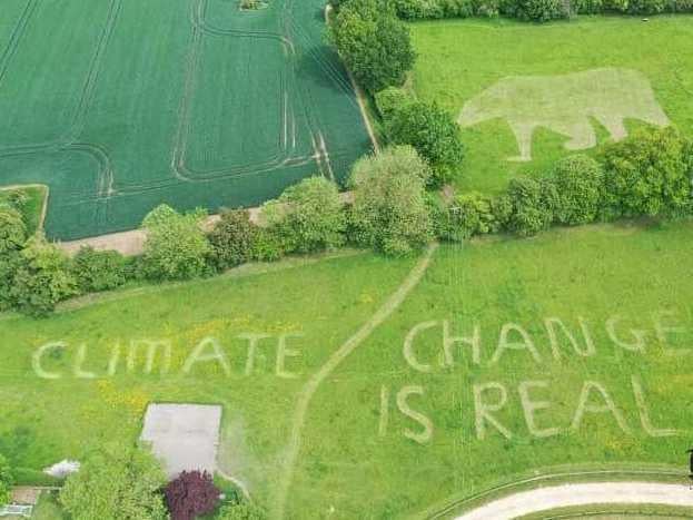 Essex teenager Ollie Nancarrow mowed this message to Trump in a field near Stansted airport, in order that the president would be forced to see it as he came in to land.