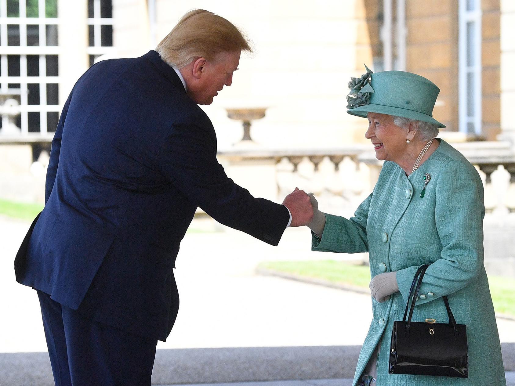 The moment Trump was greeted by the Queen at Buckingham Palace