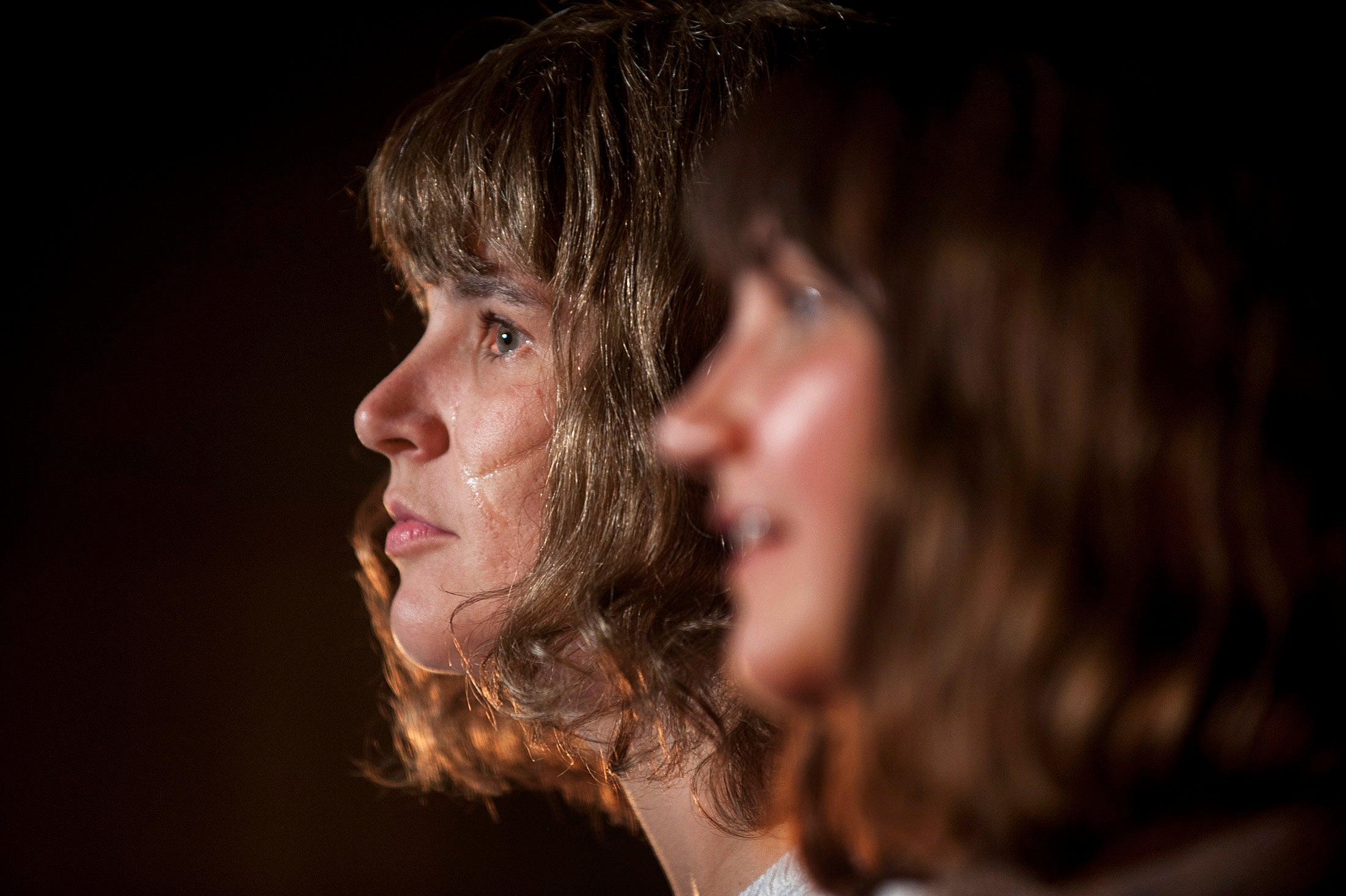 Emily Spowage and Lucy Hird as the adult and teenage Andrea Dunbar in ‘Black Teeth and a Brilliant Smile’