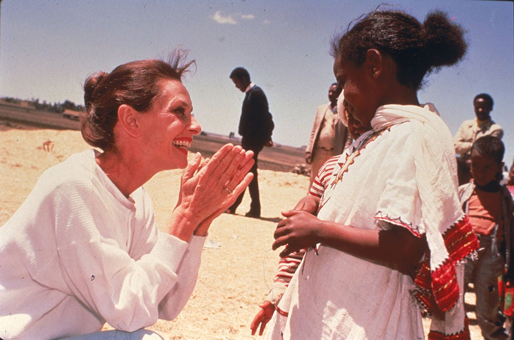 In Ethiopia on her first field mission in 1988 as goodwill ambassador to the United Nations Children’s Fund