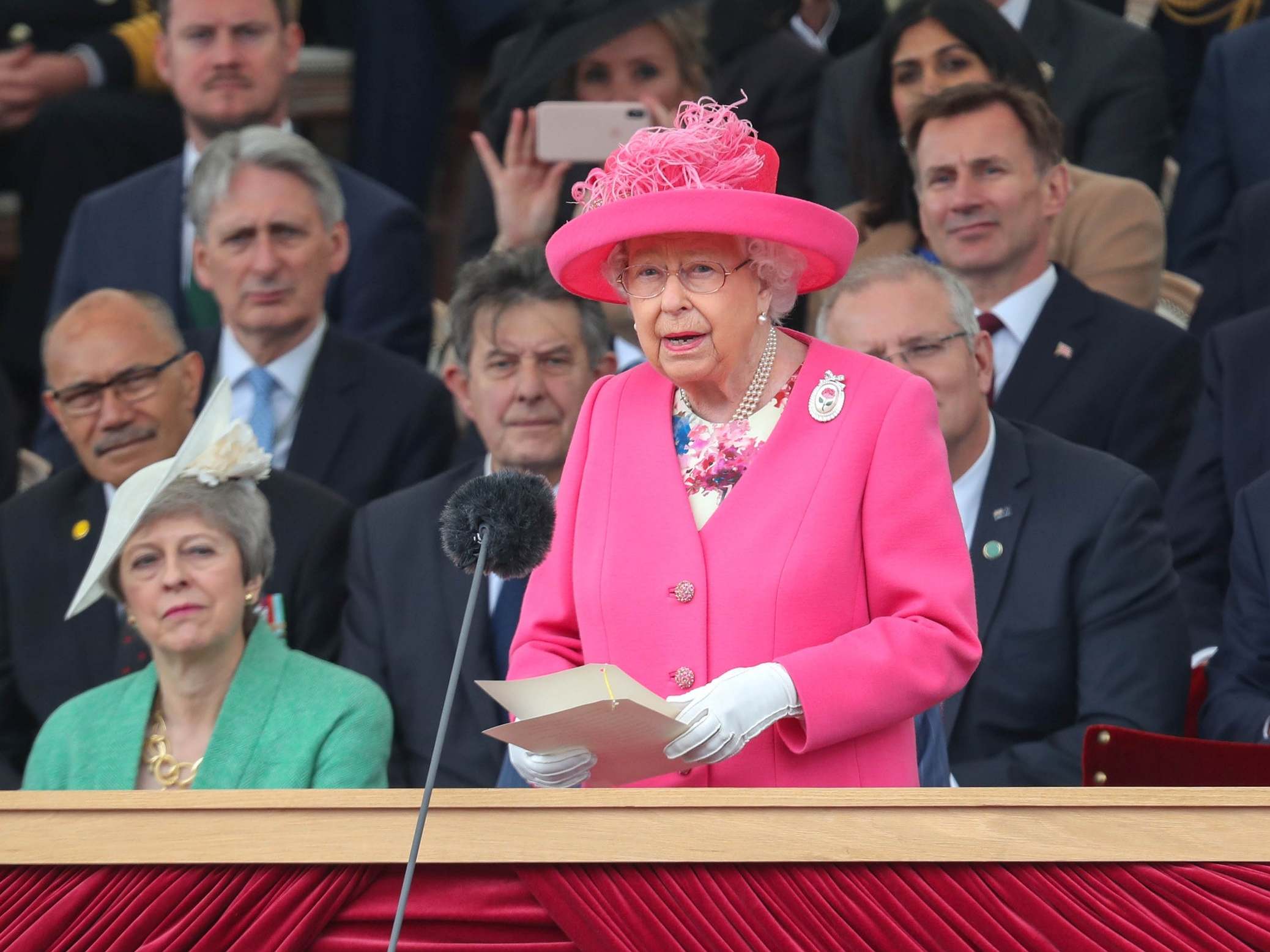 The Queen was joined by the political heads of 16 countries involved in World War II.