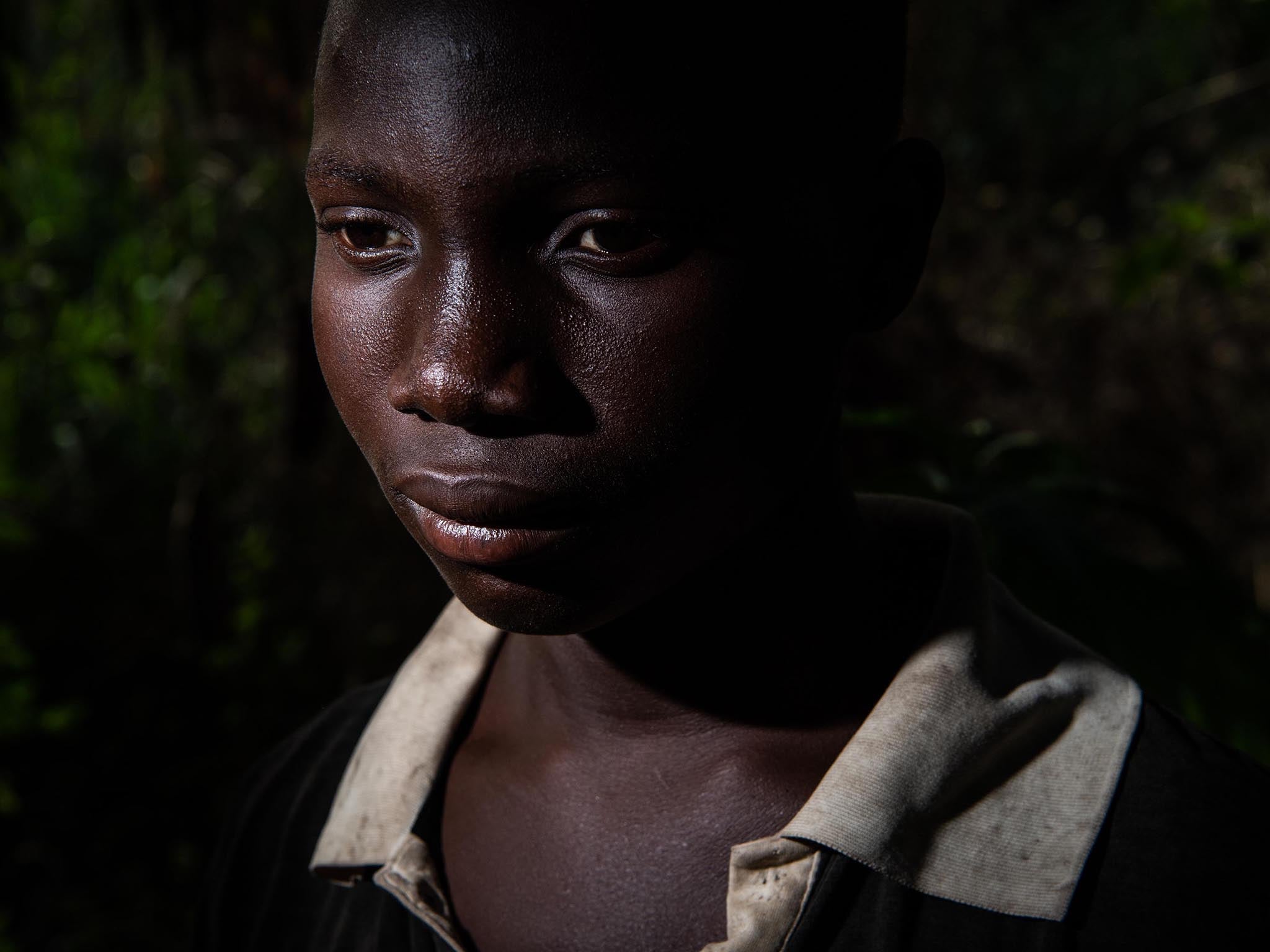 Abou Ouedrago, 15, from Burkina Faso, sleeps in a hut out in the woods, spends his days doing hard manual labour, doesn’t attend school or see his family