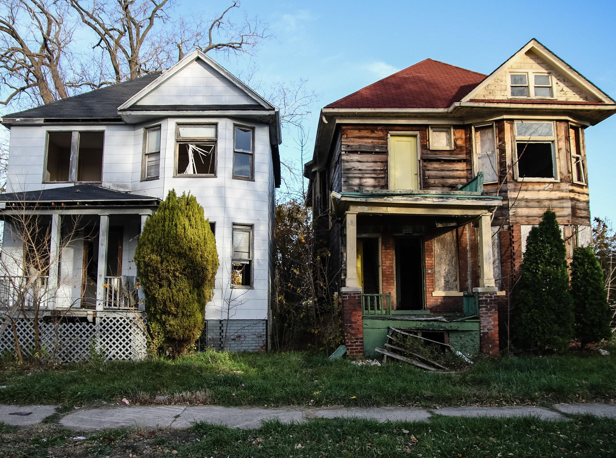 Thousands of homes lie derelict across the city awaiting demolition