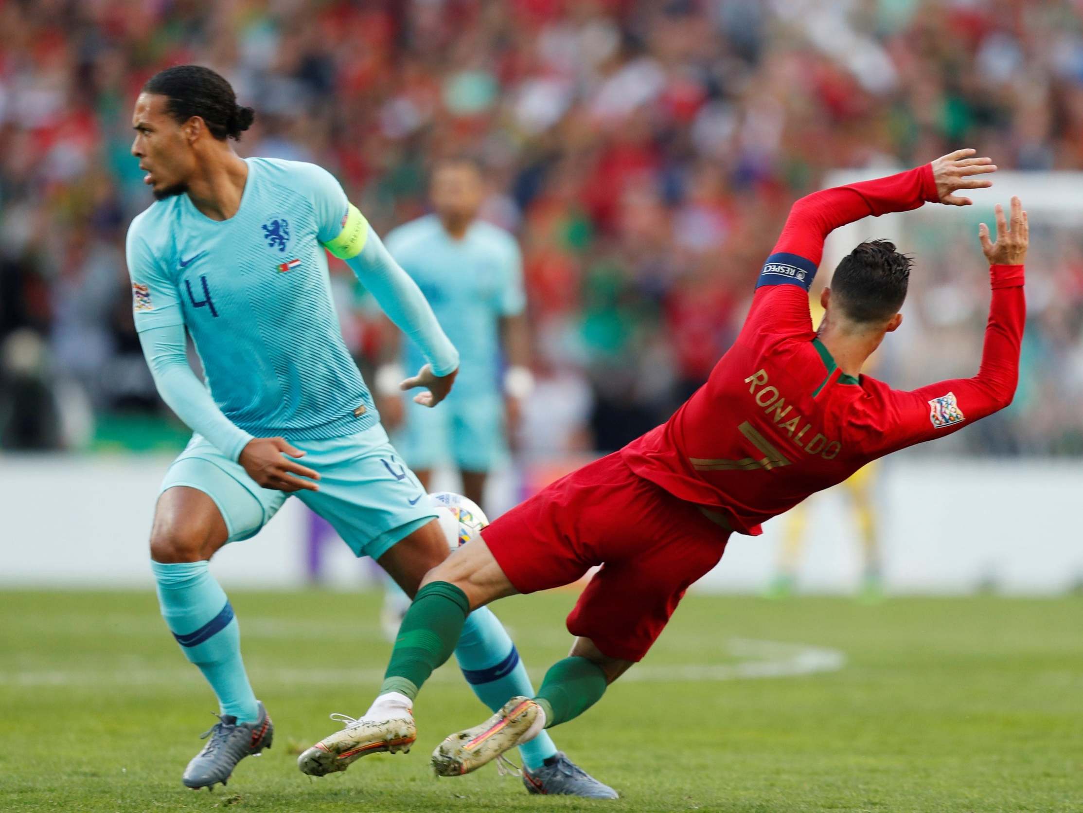 Van Dijk brushes off Ronaldo during Nations League final