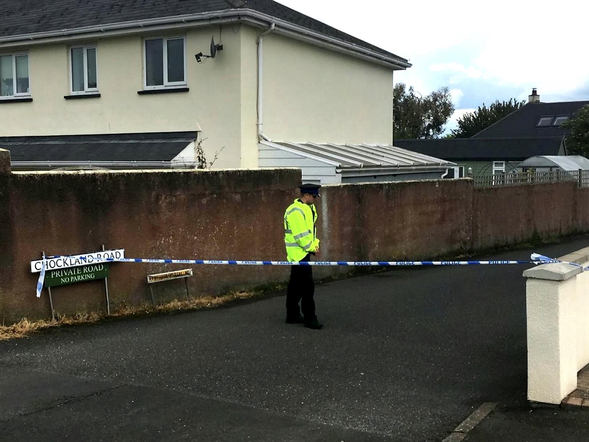 Police on the scene at Chockland Road, Kingsteignton in Devon