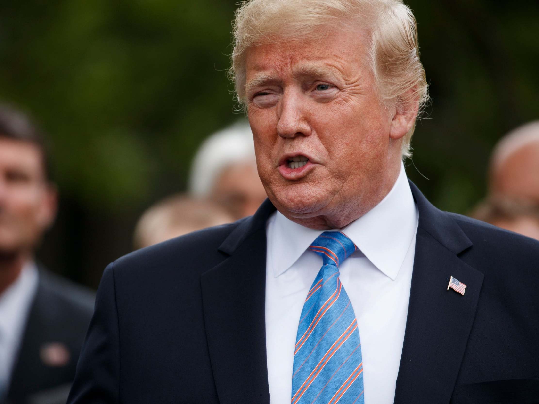 US president Donald Trump speaks at the White House