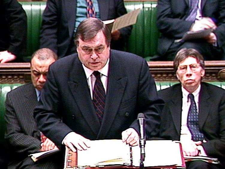 Deputy prime minister John Prescott delivers a Commons statement on the inquiry report in March 2001 (PA)