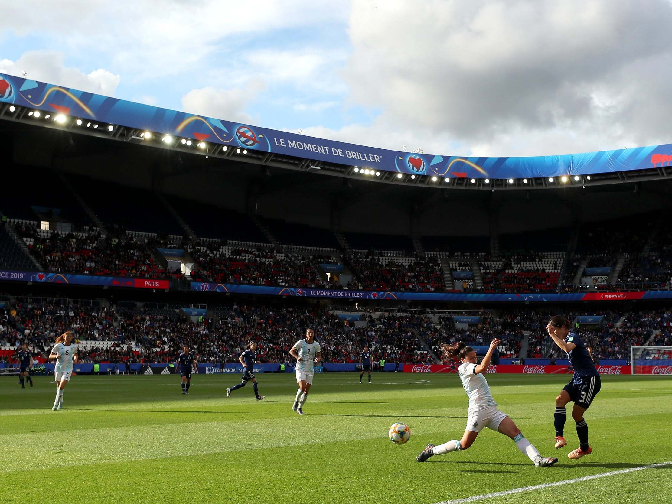 Empty seats visible during Argentina's goalless draw with Japan