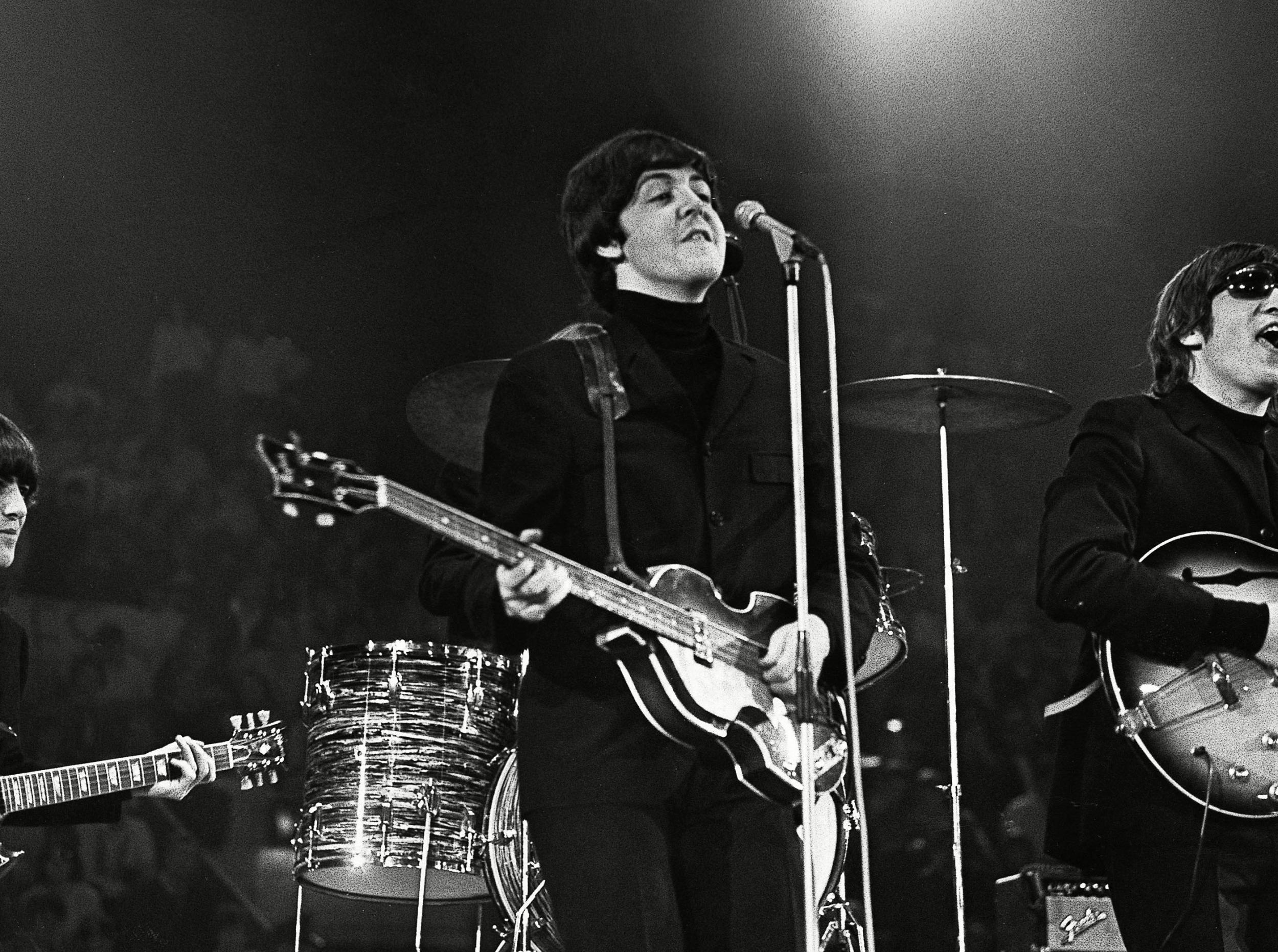 McCartney performing with The Beatles in what was to be their final UK concert